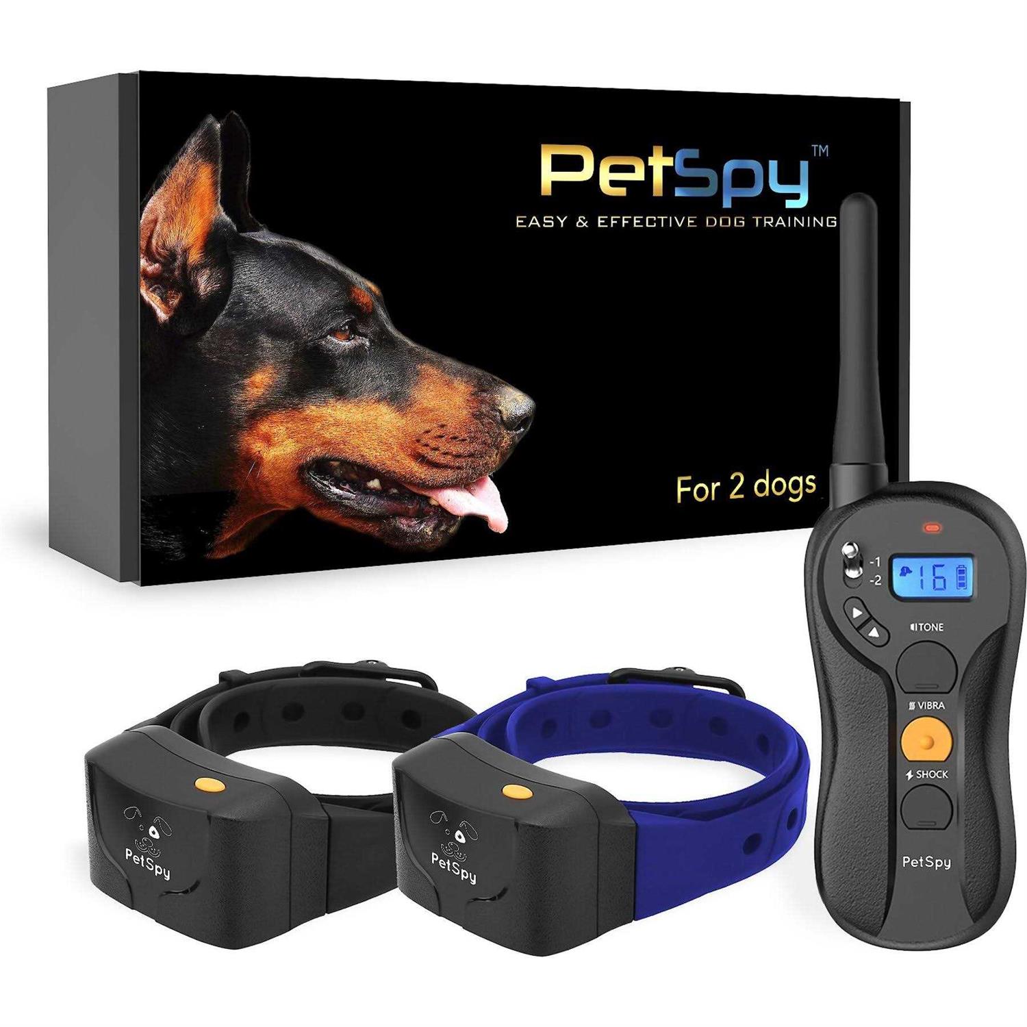 PetSpy P620B Dog Training Shock Collar for 2 Dogs with Vibration Electric Shock - Healthber