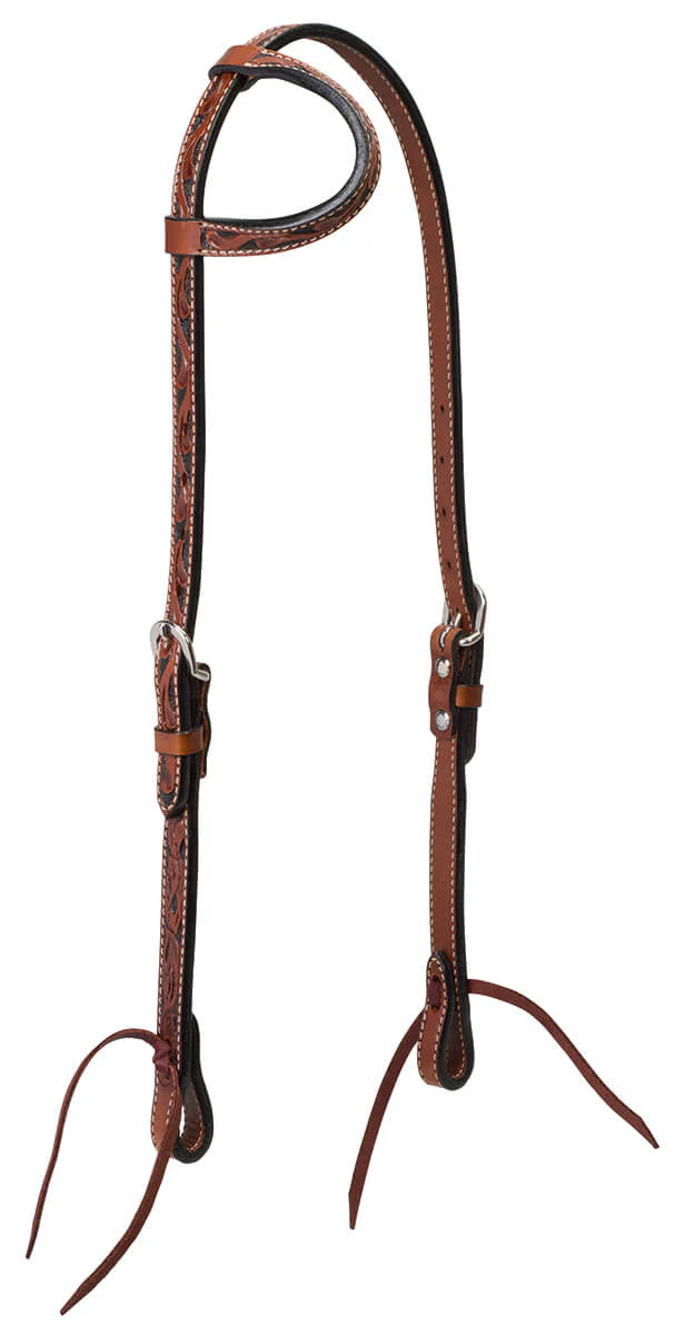 Weaver Turquoise Cross Floral Carved Sliding Ear Headstall - Healthber
