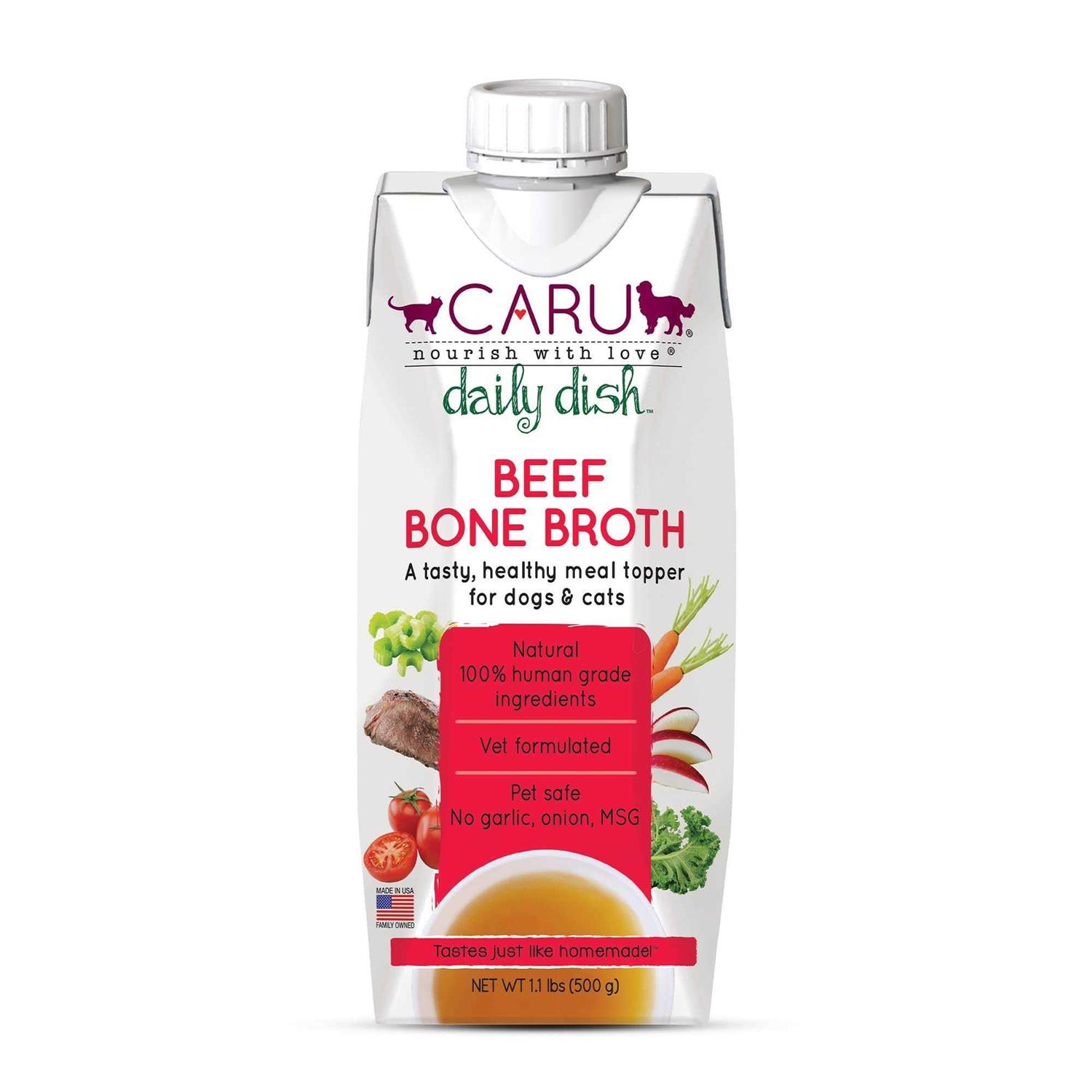 Caru Daily Dish Beef Broth Meal Topper for Cats & Dogs - Healthber