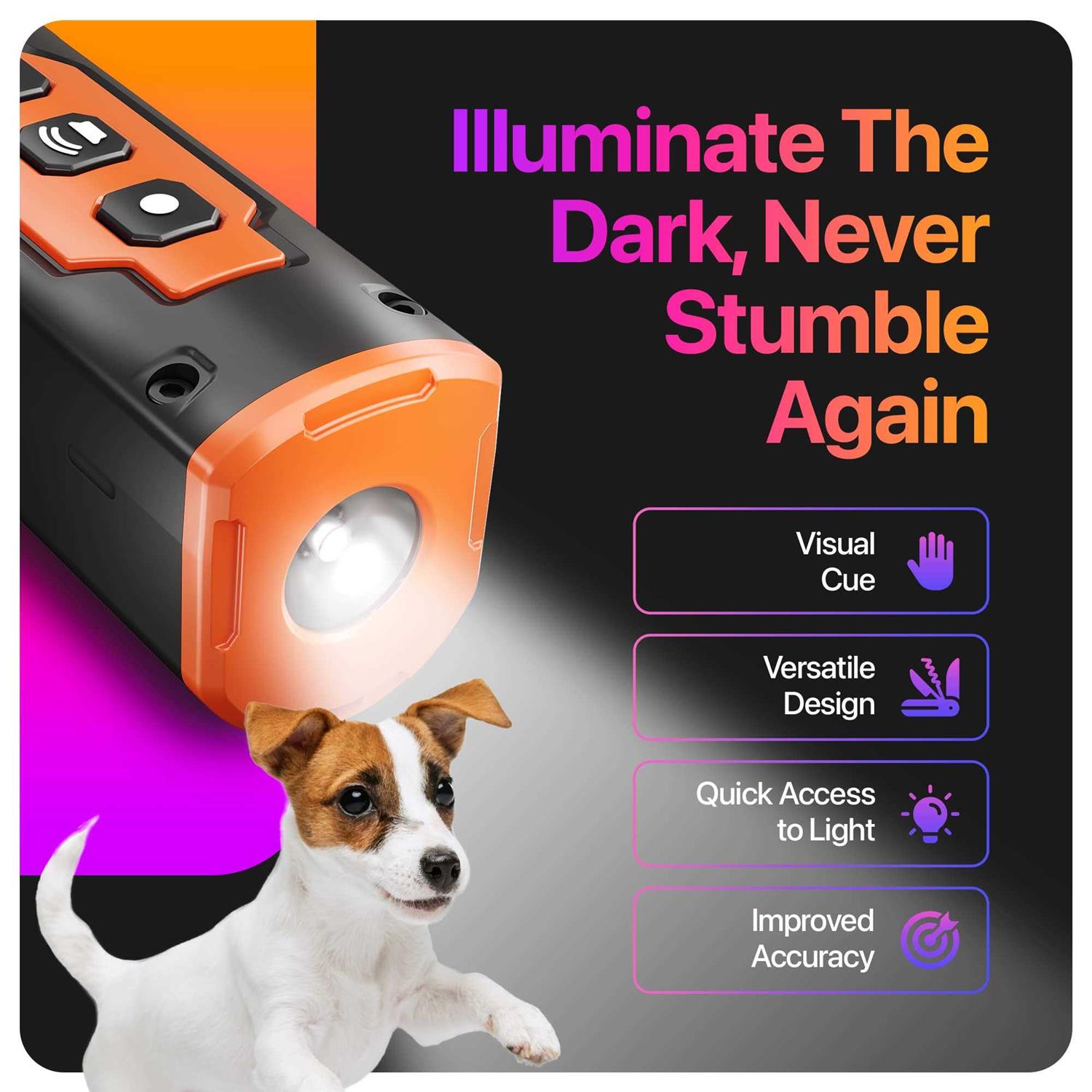 NPS Dog Bark Deterrent Devices w/ 3X Sonic emitters 50ft Range - Healthber
