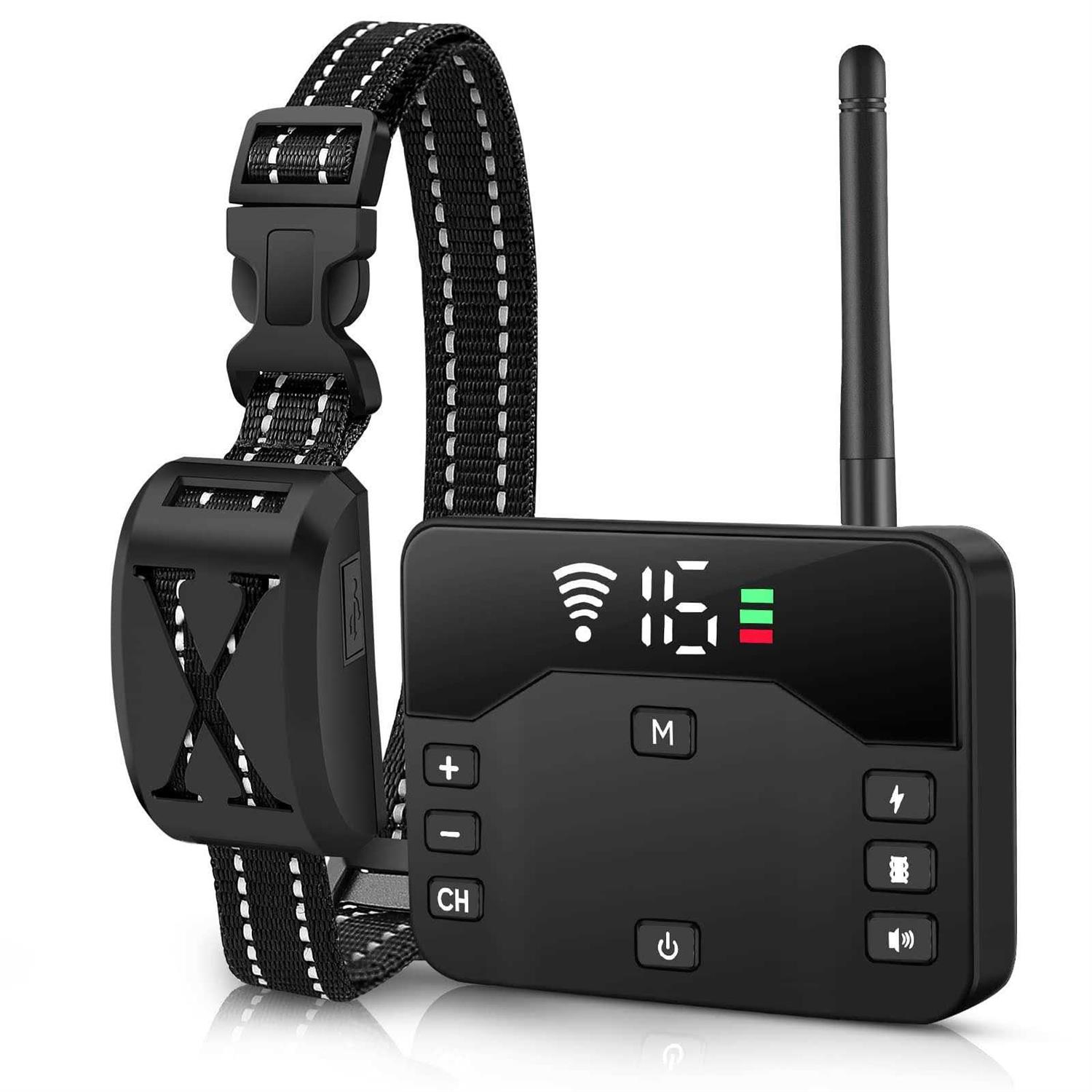 BHCEY Wireless Dog Fence,2023 Wireless Boundary Containment System,2-in-1 Electric Dog Fence & Remote Training Collar,Adjustable Vibration & Shock,IP65 - Healthber
