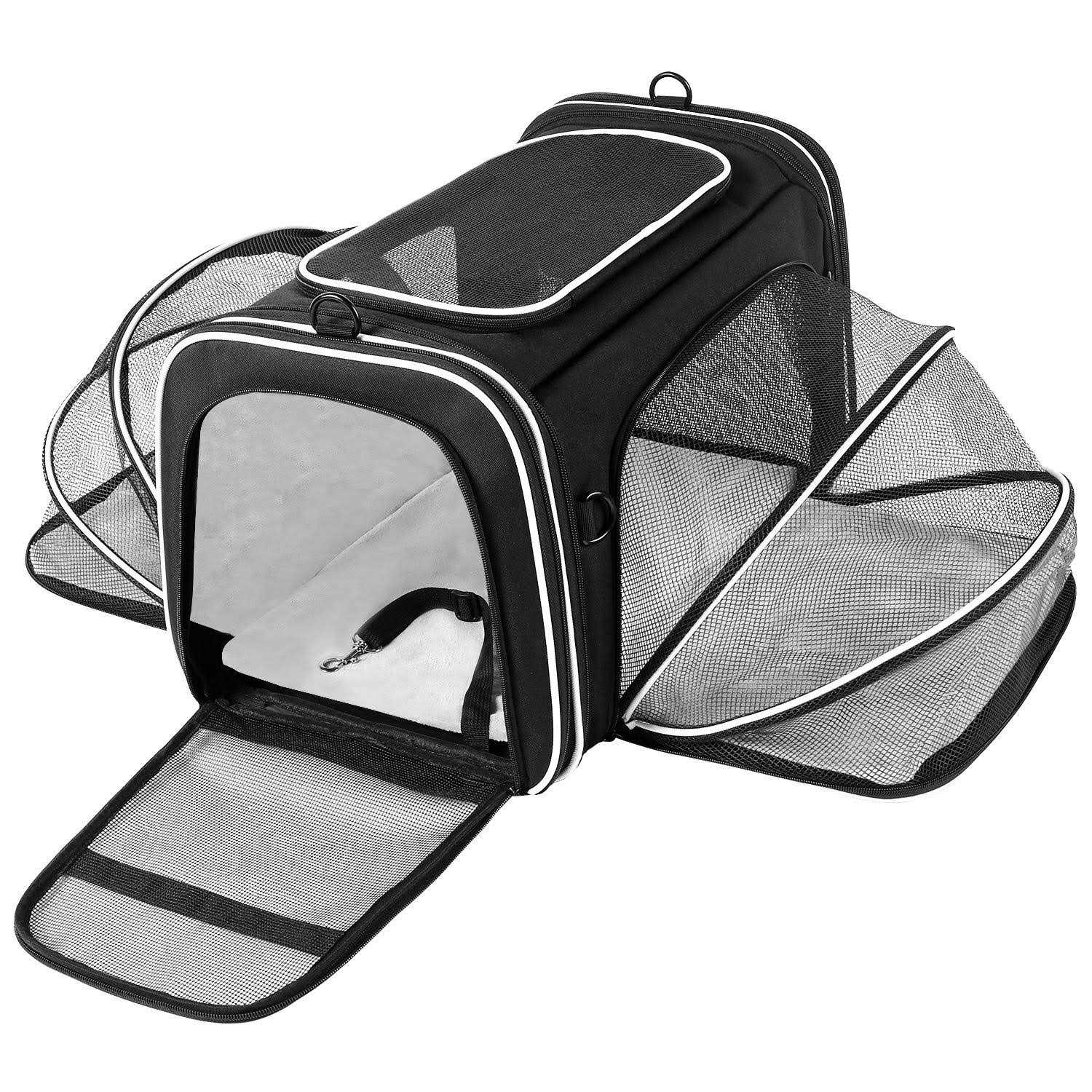 MASKEYON TSA Airline Approved Soft Sided Pet Carrier 4 Expandable Large Travel Carrier Collapsible with 3 Removable Washable - Healthber