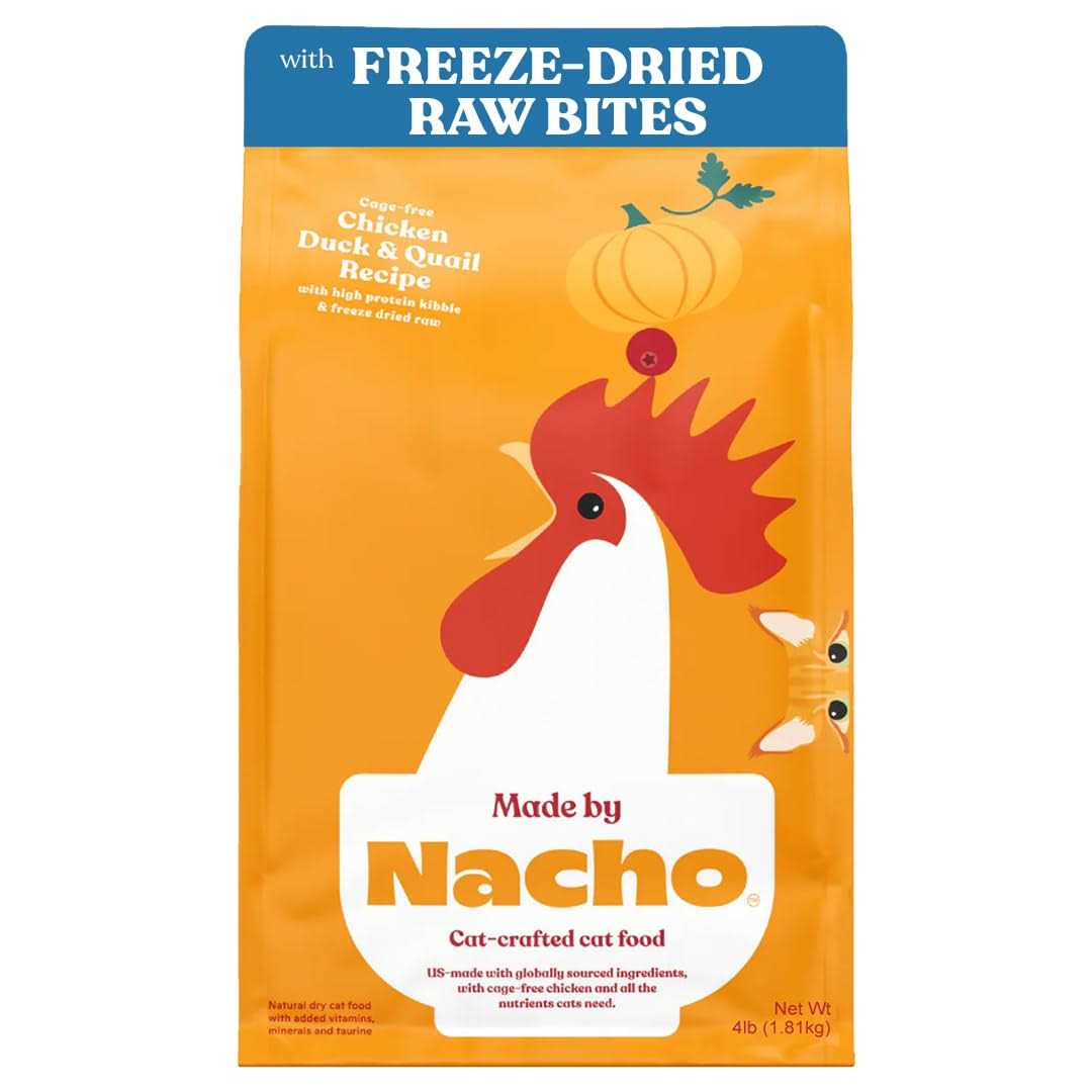 Made by Nacho Dry Cat Food with Freeze Dried Raw Kibble - Healthber