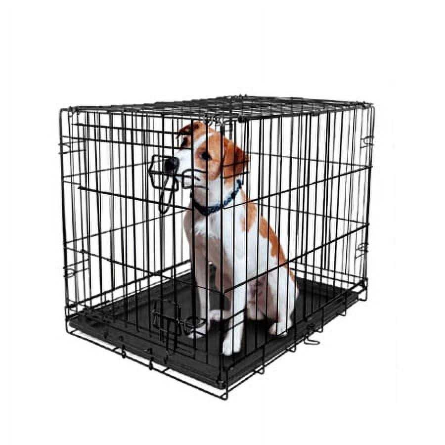 Vibrant Life Single-Door Folding Dog Crate with Divider - Healthber