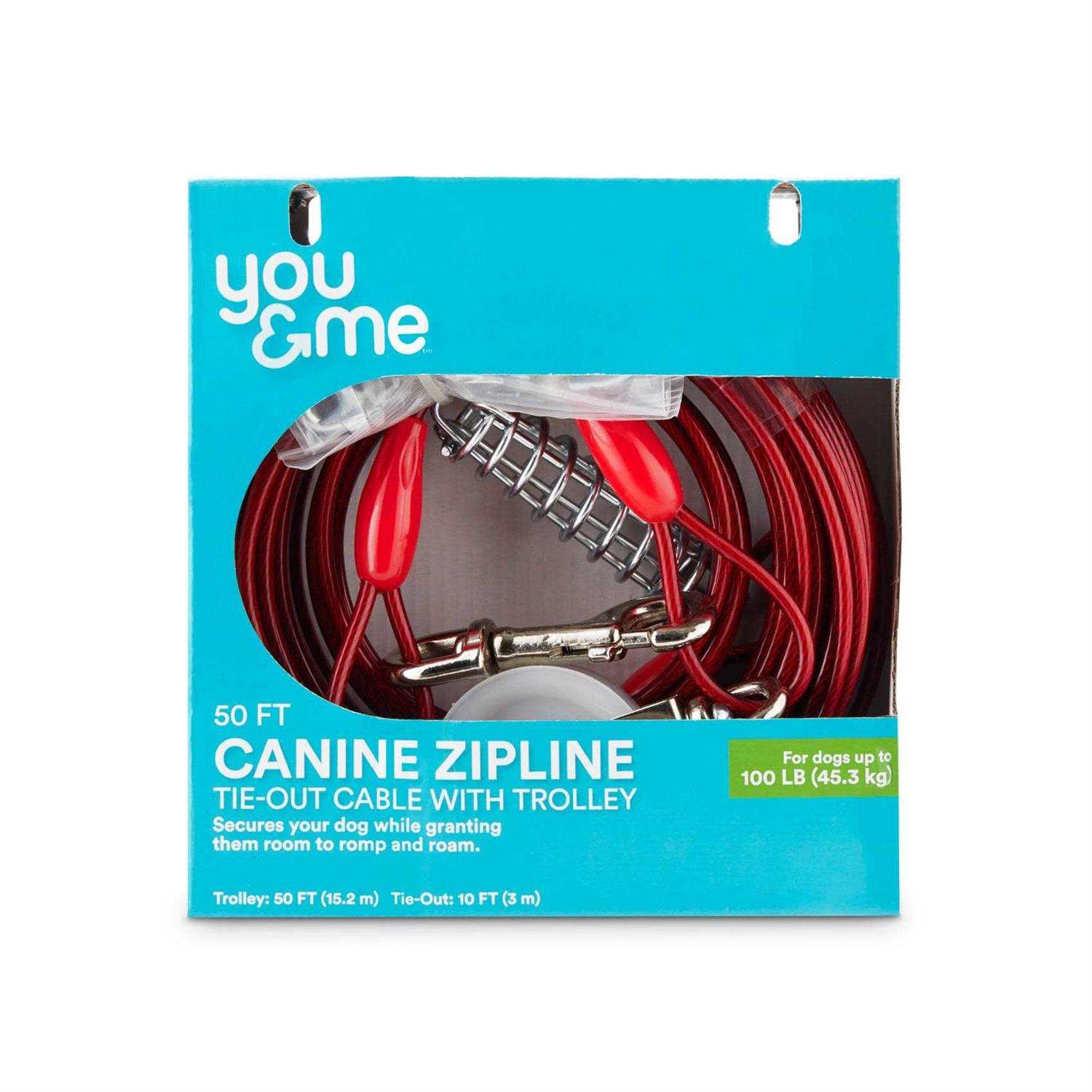 EveryYay Stretch Your Legs Canine Zipline 100′ XL Dog Tie-Out Cable with Trolley | Petco - Healthber
