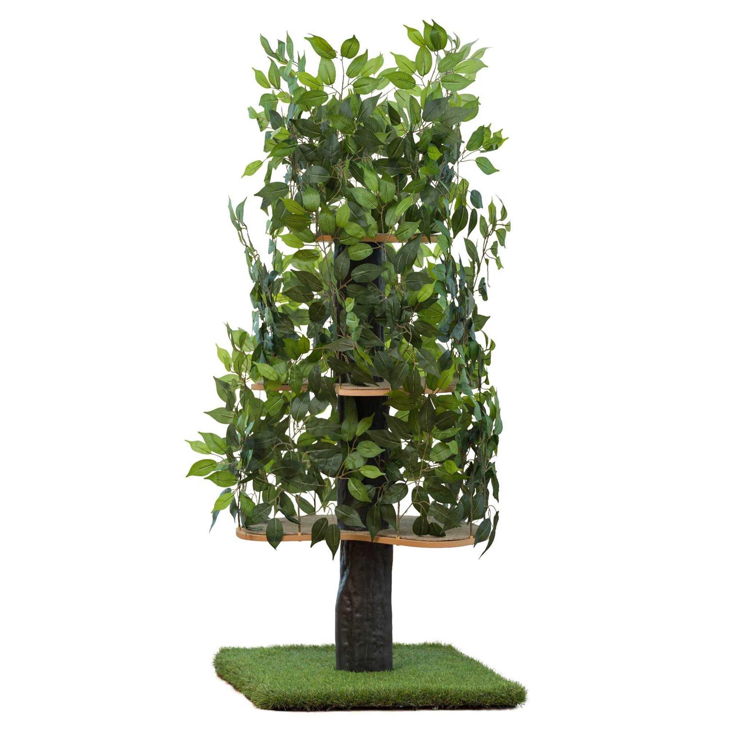 On2Pets Cat Tree with Leaves Cat House & Cat Activity Tree - Healthber