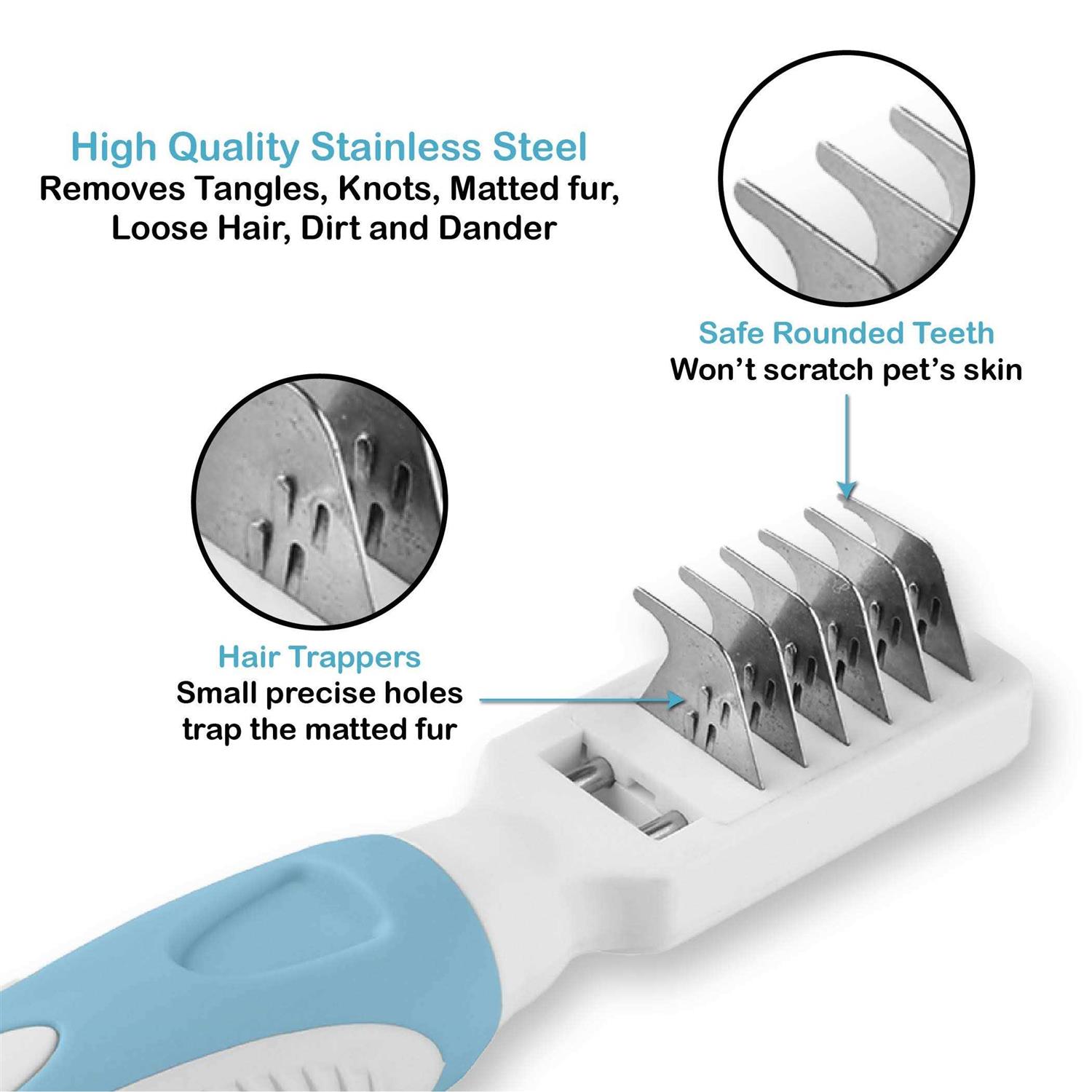 Pets First Professional Pet Mat Remover Dematting Tool for Grooming Cats & Dogs - Healthber