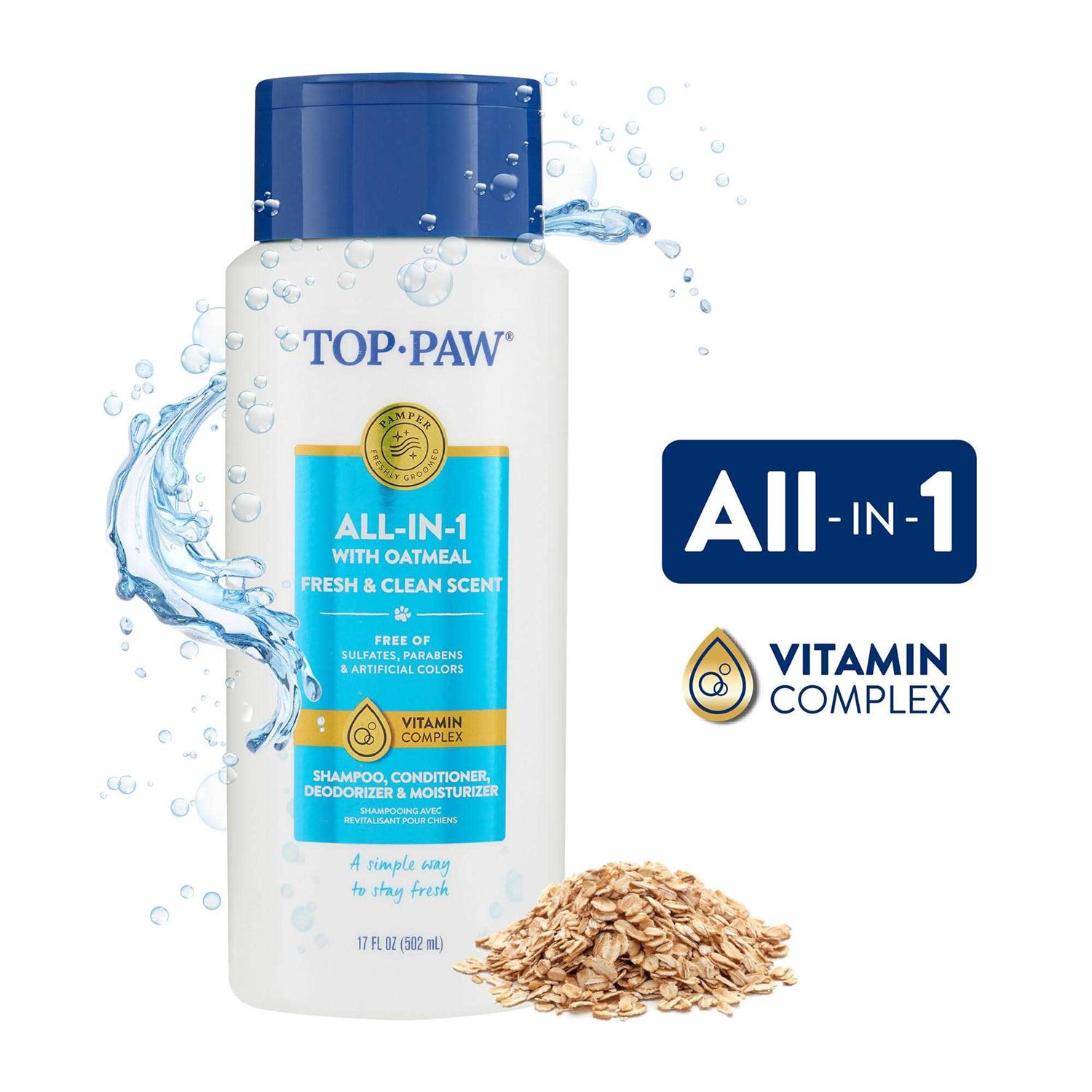 Top Paw All-In-1 with Oatmeal Dog Shampoo, Conditioner, Deodorizer and Moisturizer - Healthber