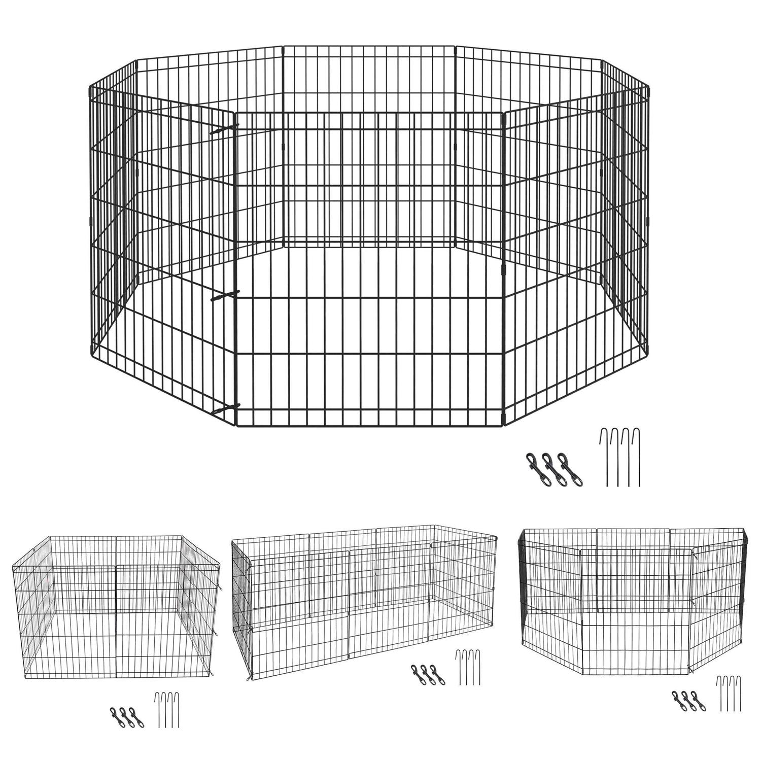 Pet Republic 2430364248 Inch Pet Playpen Puppy Playpen Dog Exercise Pen Indoor Outdoor Folding Dog Fence for Small Animals 8 Panel - Healthber
