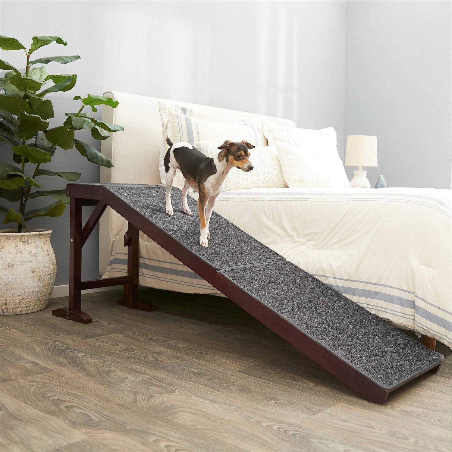 Frisco Deluxe Wooden Carpeted Cat Dog Ramp - Healthber
