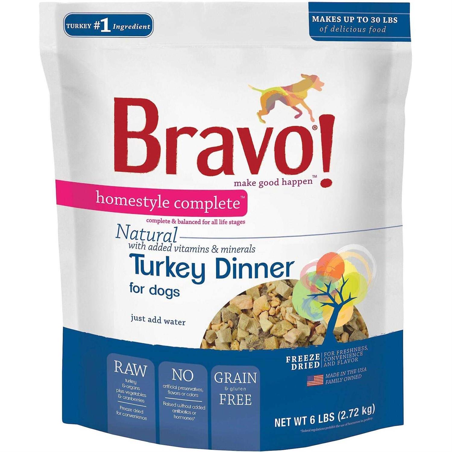 Bravo! Homestyle Complete Turkey Dinner Freeze-Dried Dog Food - Healthber