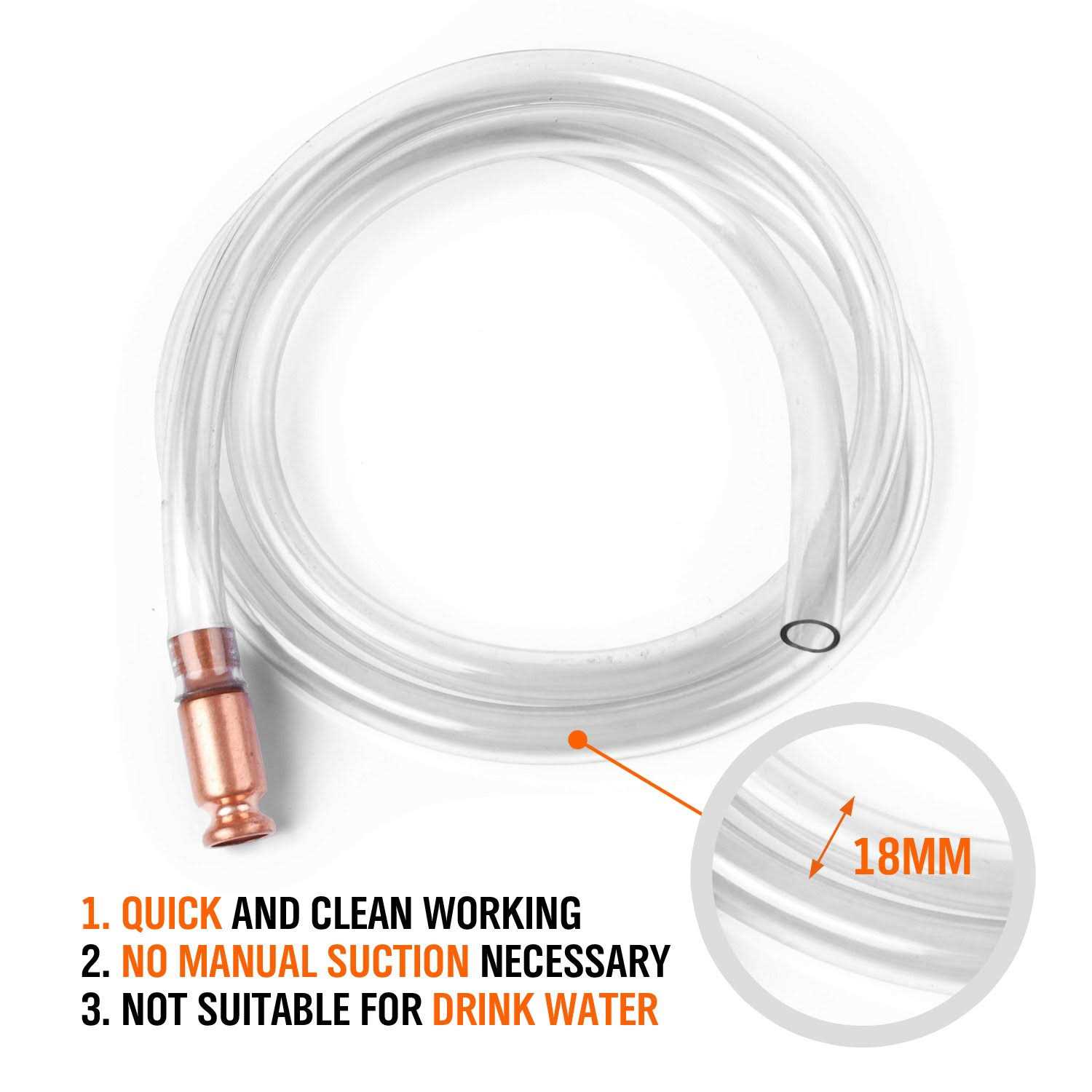 HORUSDY Gas Siphon 6FT Multi-Purpose Super Easy Siphon Pump,1/2 Valve Virgin Grade Tubing Safe - Healthber