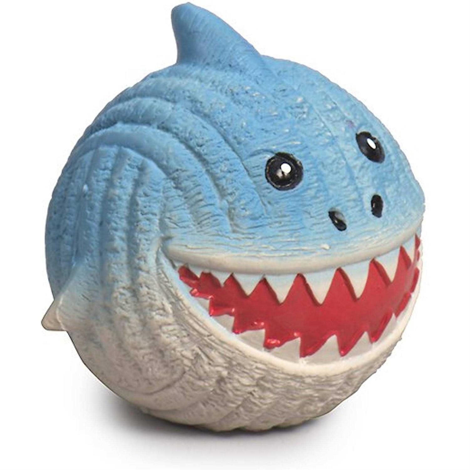 HuggleHounds Finn The Shark Ruff-Tex Ball Dog Toy - Healthber