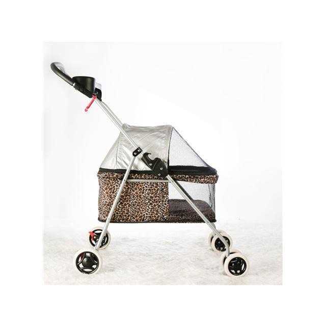 BestPet Pet Stroller 4 Wheels Posh Folding Waterproof Portable Travel Cat Dog Stroller with Cup Holder - Healthber