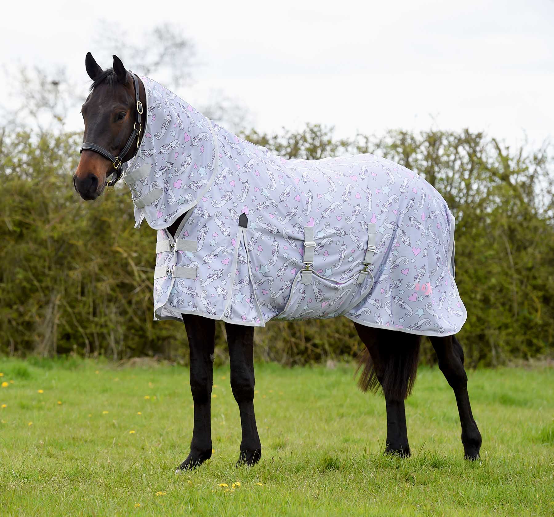 Saxon Combo Neck Horse Fly Sheet with Belly Wrap - Healthber