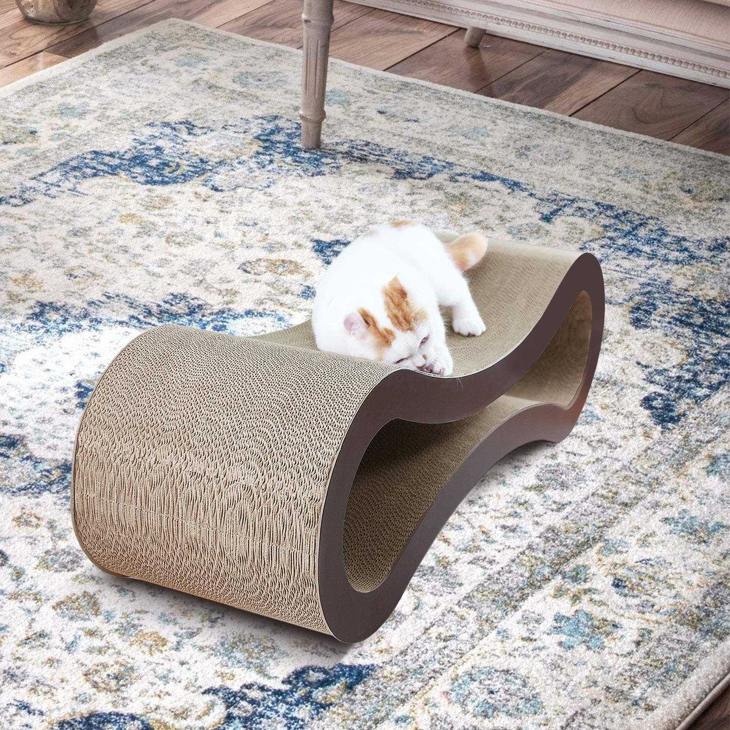 ScratchMe Cat Scratcher Cardboard Scratching Pad House Bed Furniture Protector - Healthber