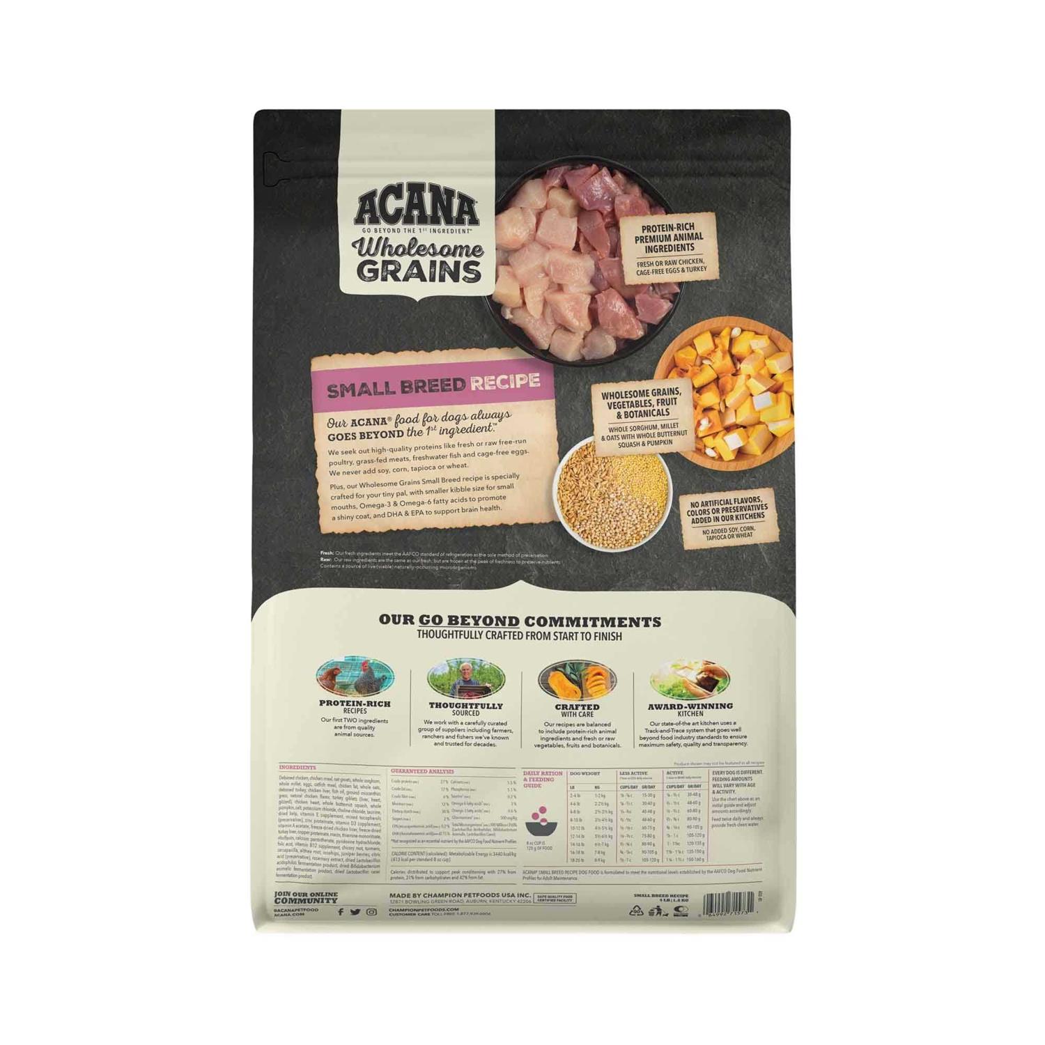 Acana Wholesome Grains Dry Dog Food Small Breed Recipe - Healthber