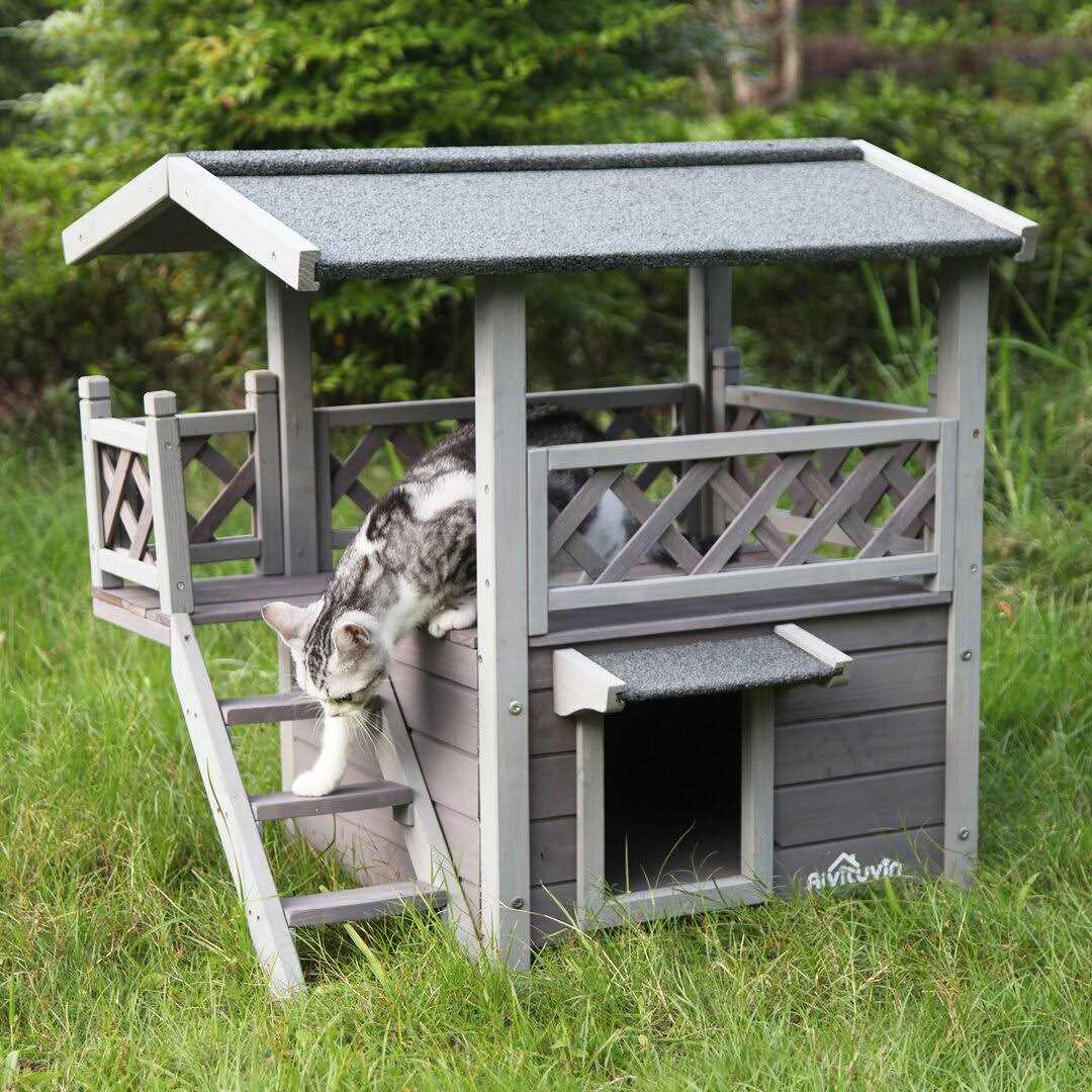 Aivituvin Outdoor & Indoor Cat House AIR09-B - Healthber