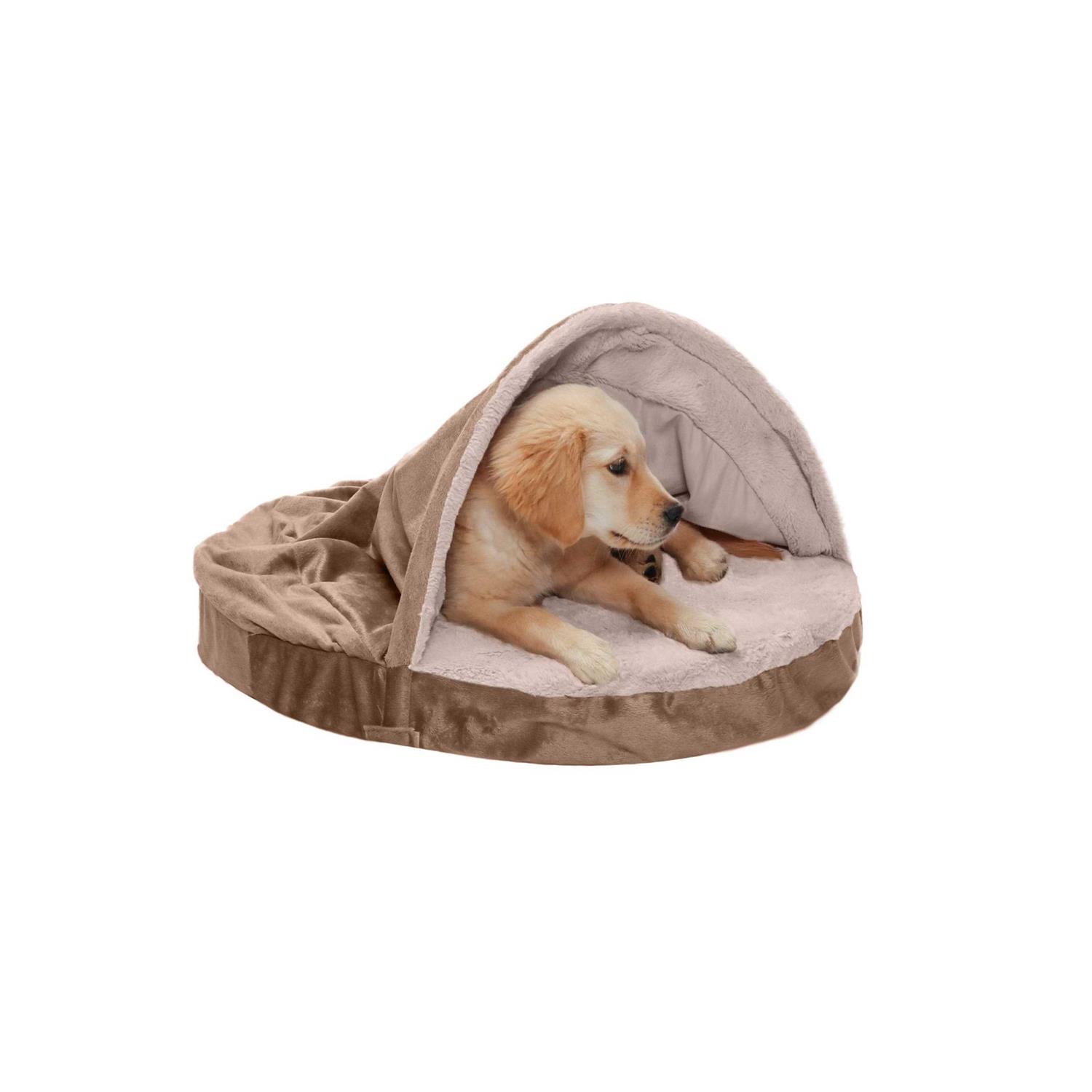 FurHaven Wave Fur & Velvet Snuggery Orthopedic Pet Bed - Healthber