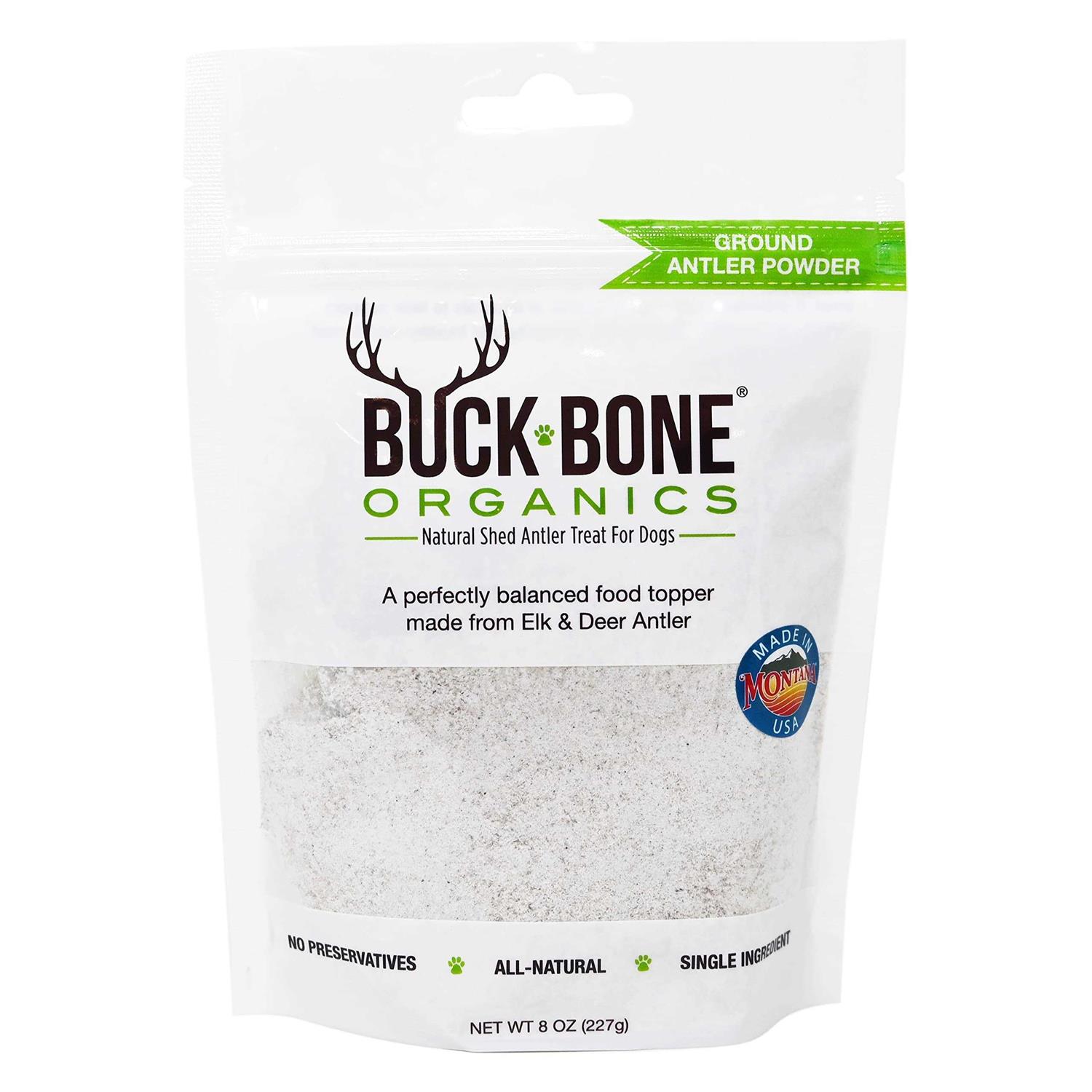 Buck Bone Organics Ground Wild Elk and Deer Antler Powder for Dogs - Healthber