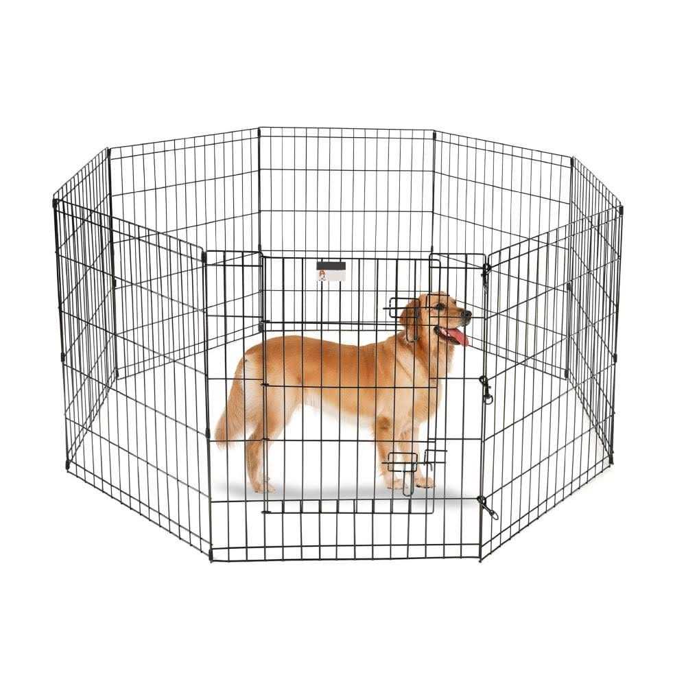 Pet Adobe Folding Metal Pet Playpen 8 Panel 959085LJO - Healthber