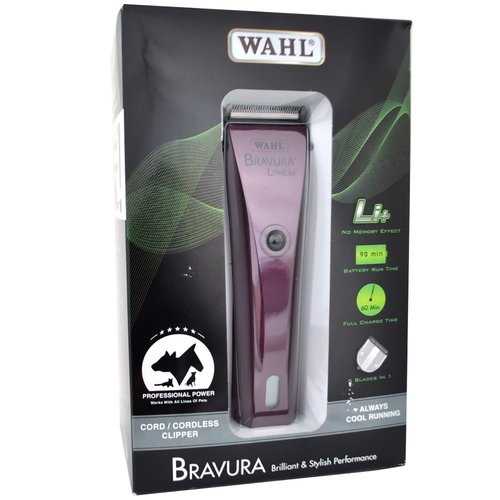 Wahl Bravura Lithium Ion Cordless Dog & Cat Clipper Kit, Purple - Healthber