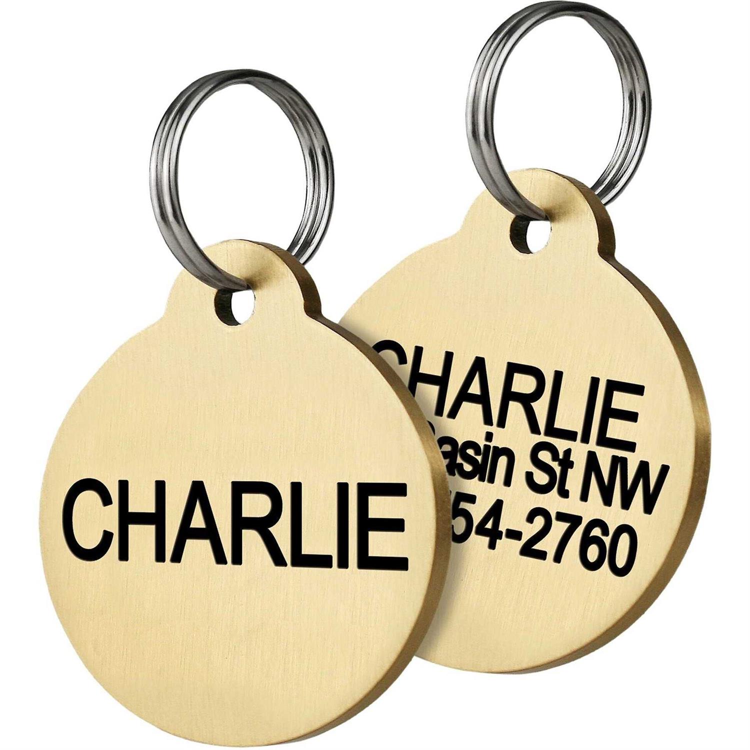 Frisco Brass Personalized Dog & Cat ID Tag - Healthber