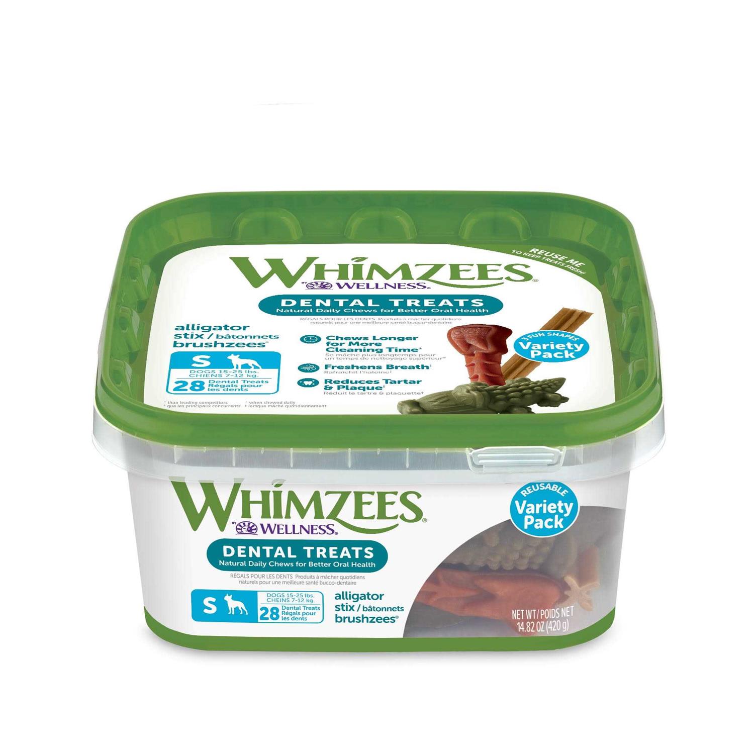Whimzees Natural Dental Variety Tub Dog Treats - Healthber