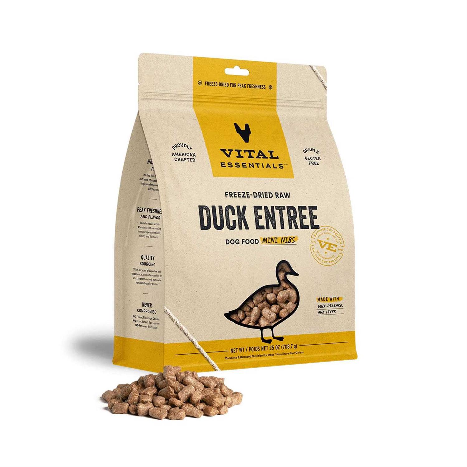 Vital Essentials Beef Entree Mini Nibs Freeze-Dried Raw Dog Food - Healthber