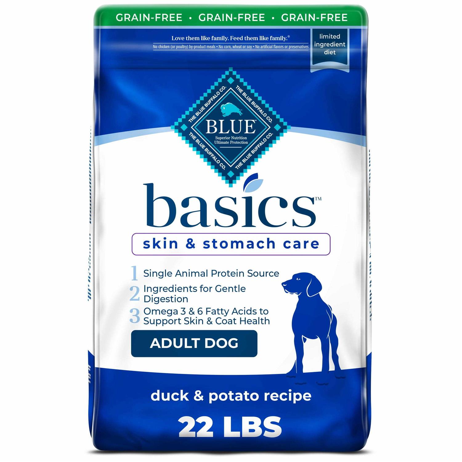 Blue Buffalo Basics Grain Free Adult Duck & Potato Recipe Dry Dog Food - Healthber