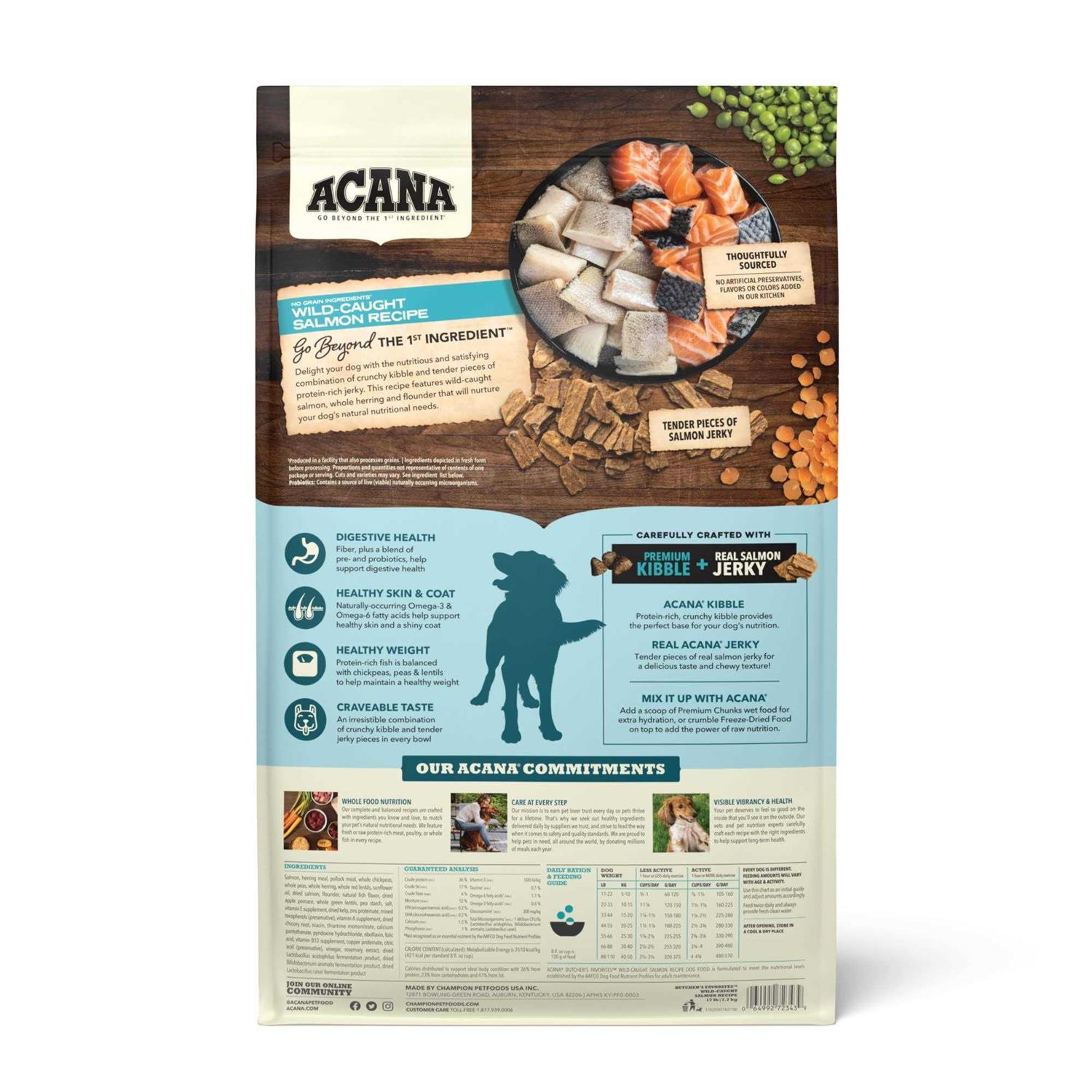 Acana Butcher’s Favorites Wild-Caught Salmon Dry Dog Food - Healthber