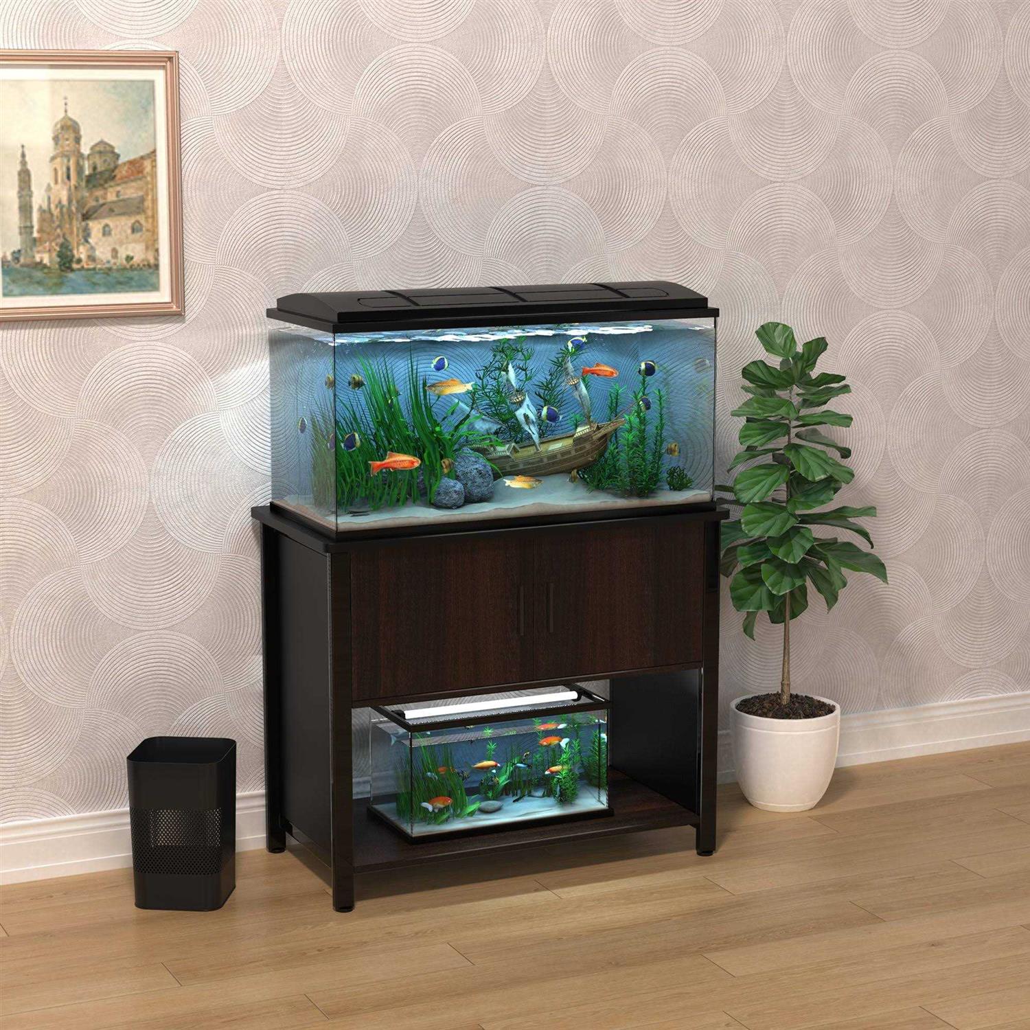 GDLF Fish Tank Stand Metal Aquarium Stand with Cabinet - Healthber