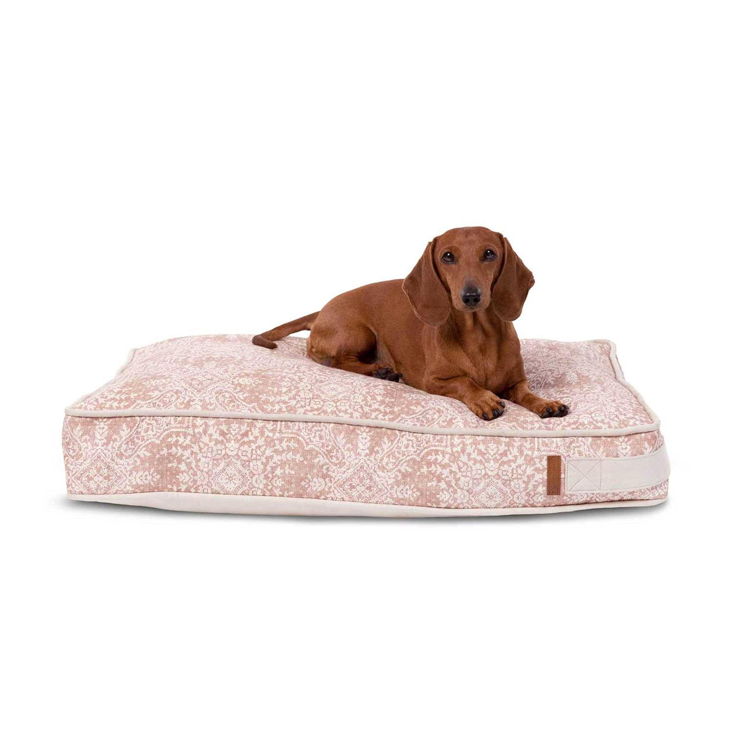 Bark and Slumber Roll Over Rust Small Plush Lounger Dog Bed - Healthber
