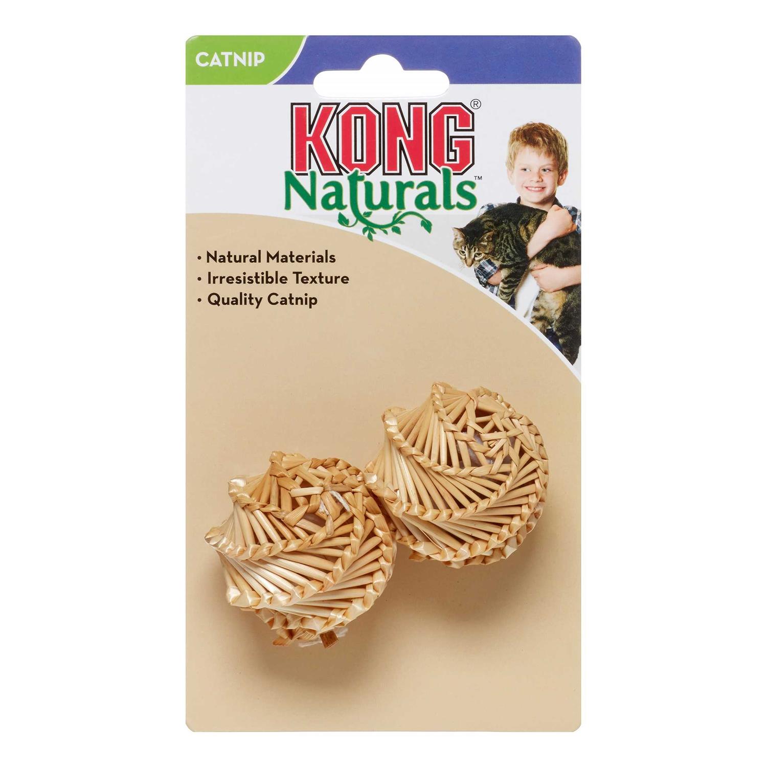 KONG Naturals Straw Balls Cat Toy, Straw Balls, 2-pack - Healthber