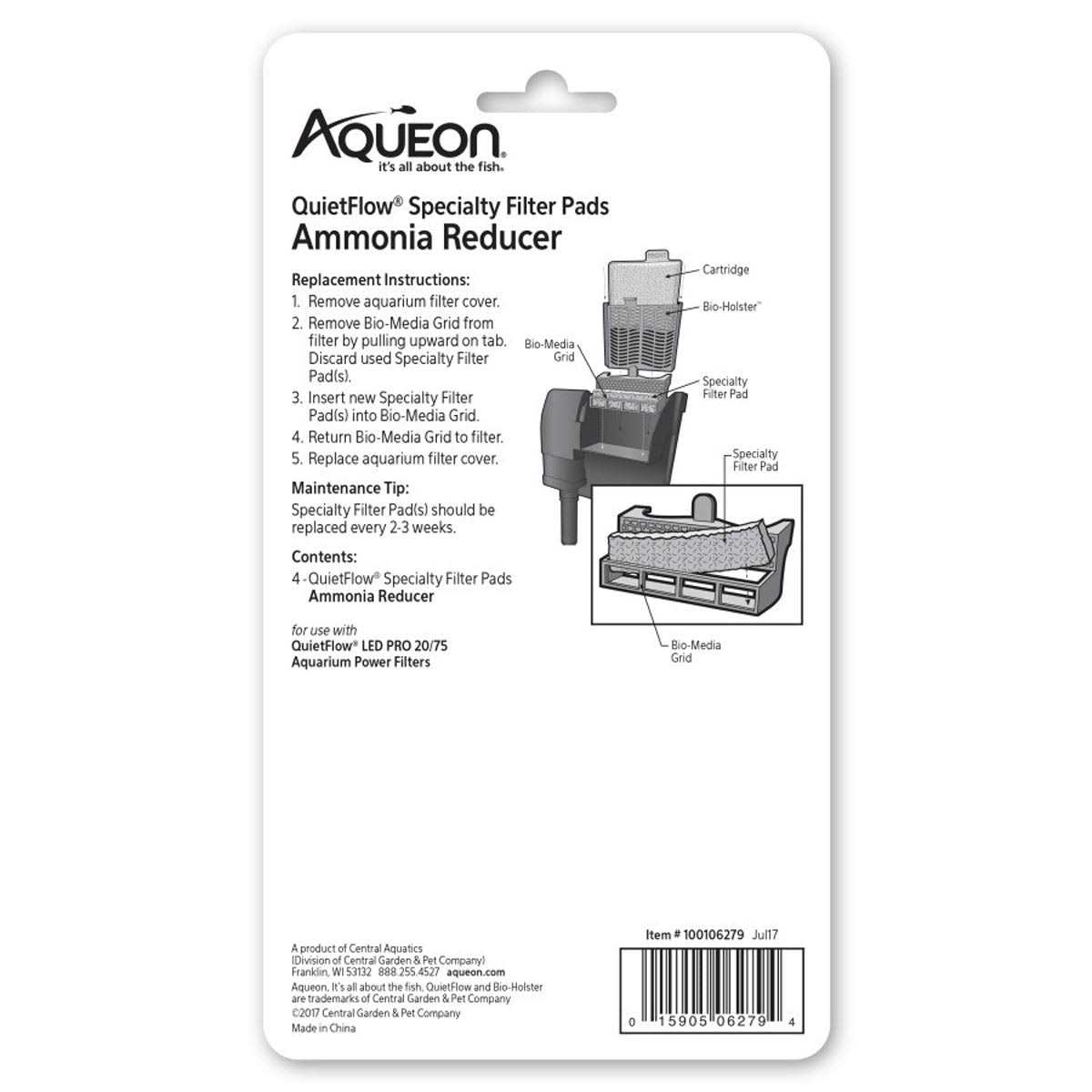 Aqueon QuietFlow Specialty Ammonia Reducer Filter Pads - Healthber