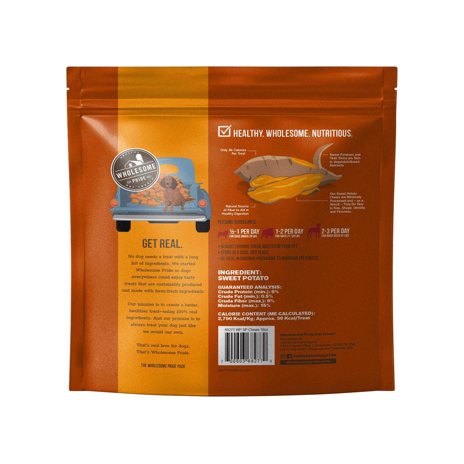 Wholesome Pride Sweet Potato Fries Dog Treats - Healthber