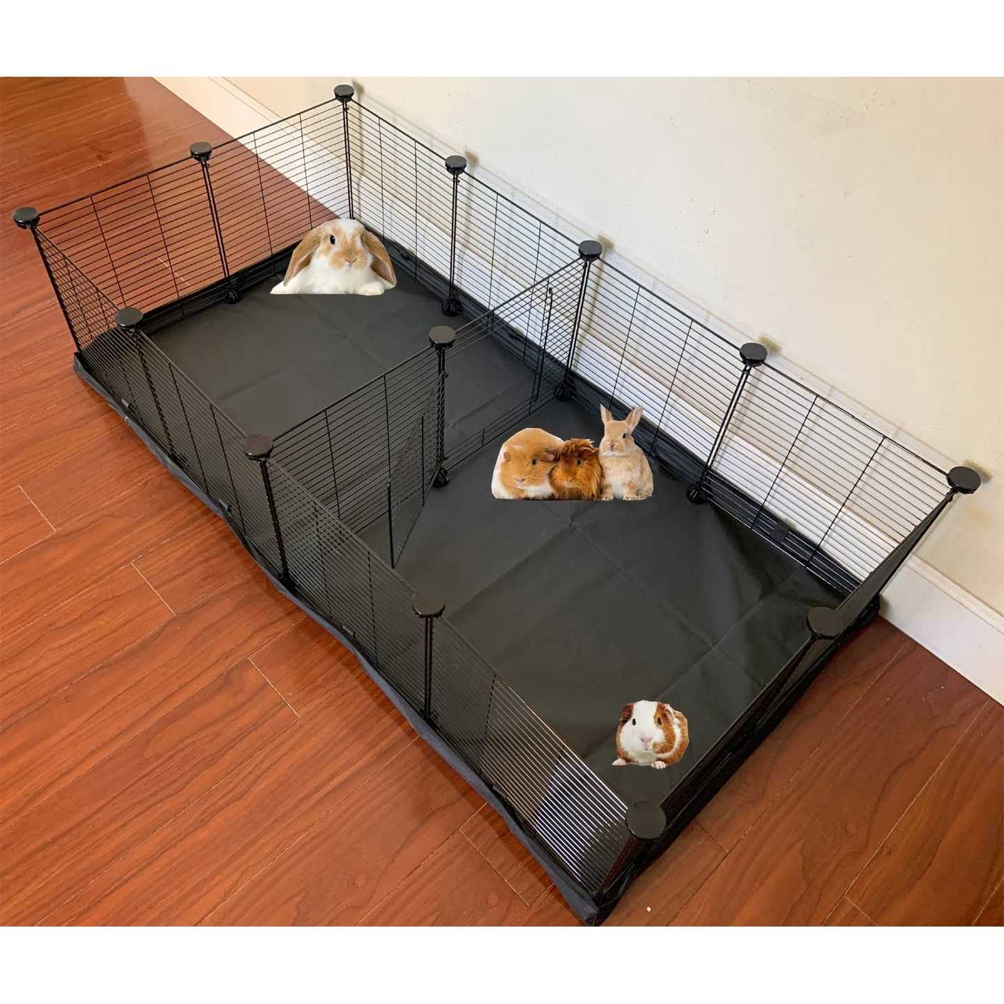 Mcage 48 Extra Large Guinea Pig Dwarf Rabbit Habitat Yard Hamster Turtle Critters Cage Center Divider with Door Mouse Mice Bunny Enclosure - Healthber