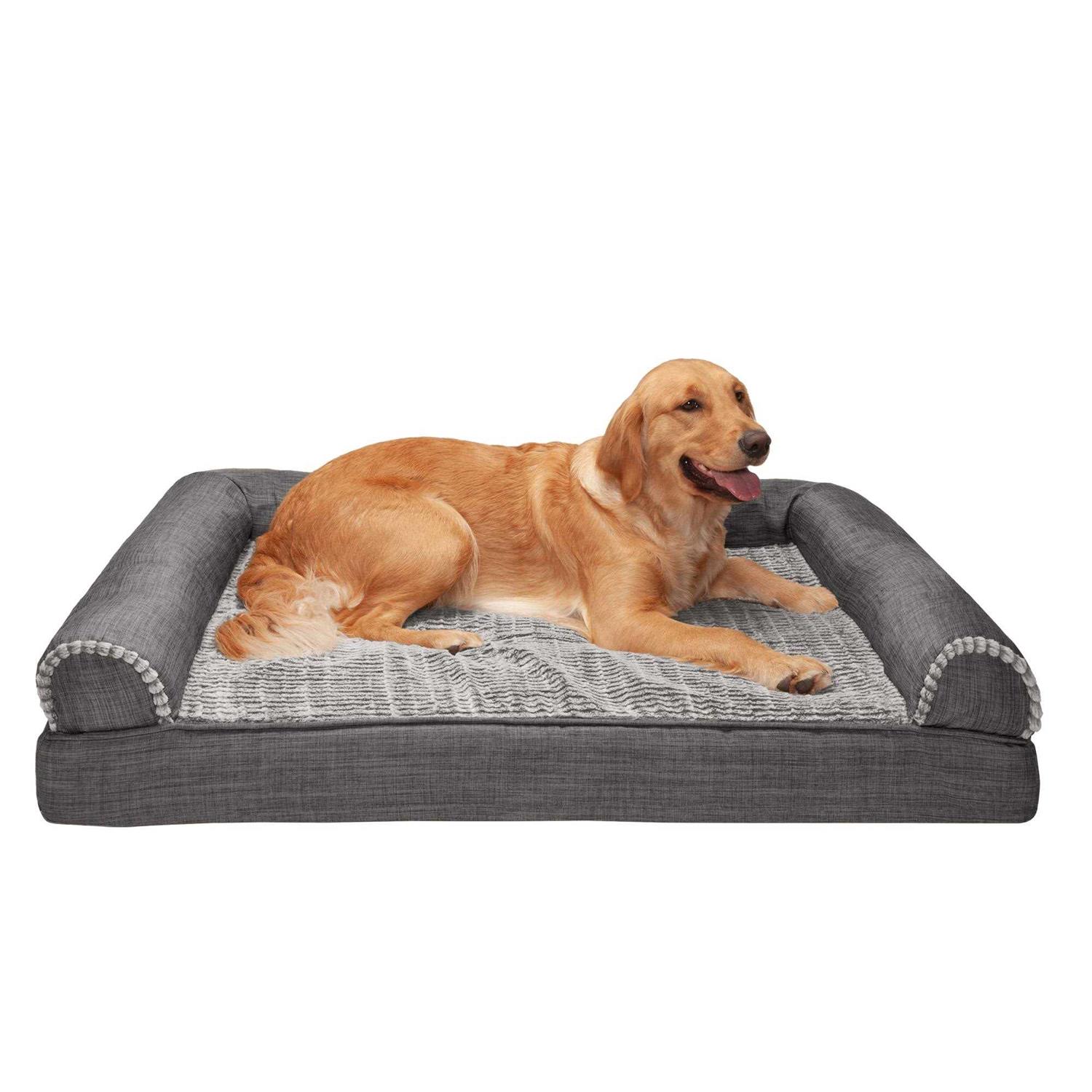 FurHaven Luxe Fur & Performance Linen Sofa Bed - Healthber