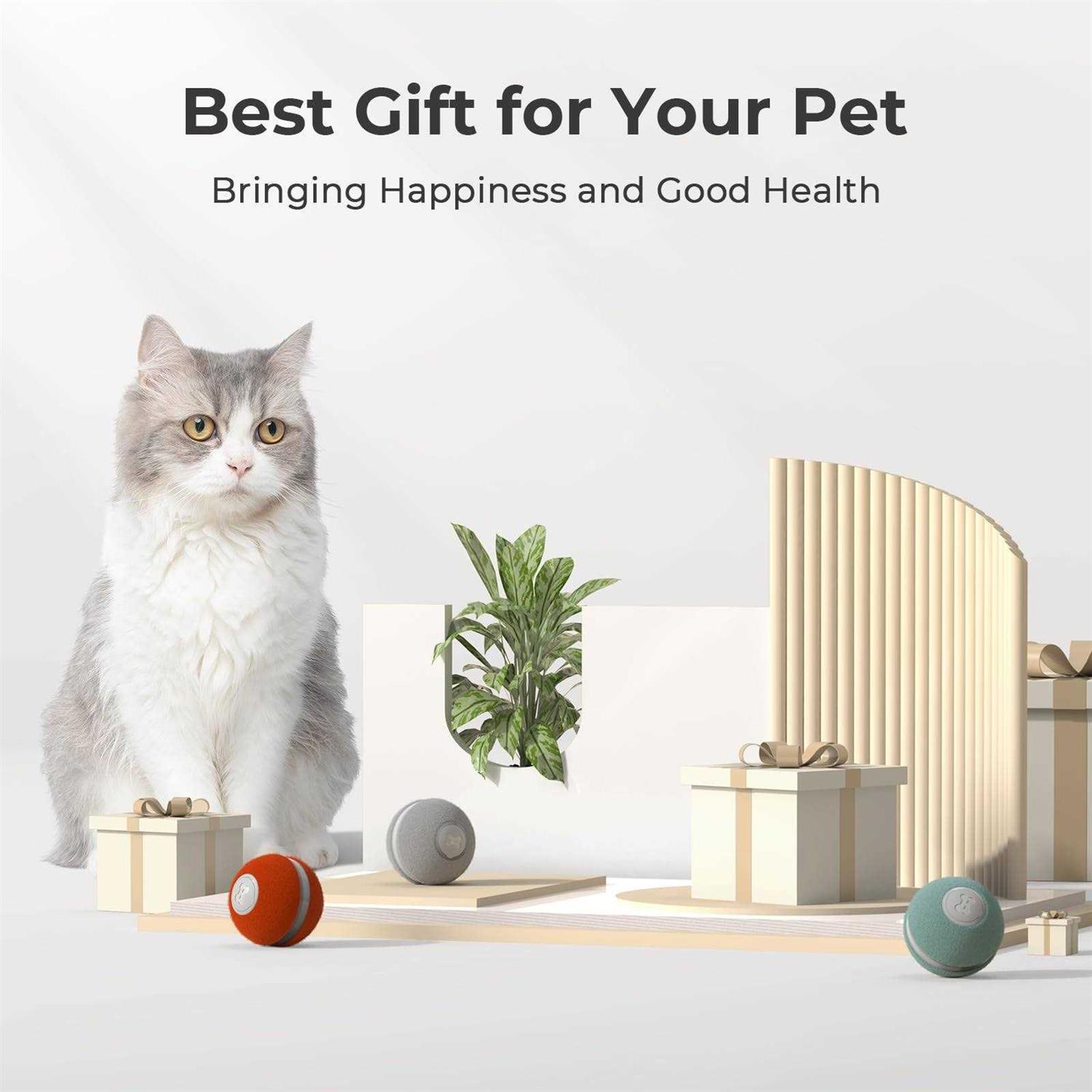 Cheerble Smart Interactive Cat Toy, Automatic Moving Bouncing Rolling Ball for Indoor Cat Kitten, Peppy Pet - Healthber