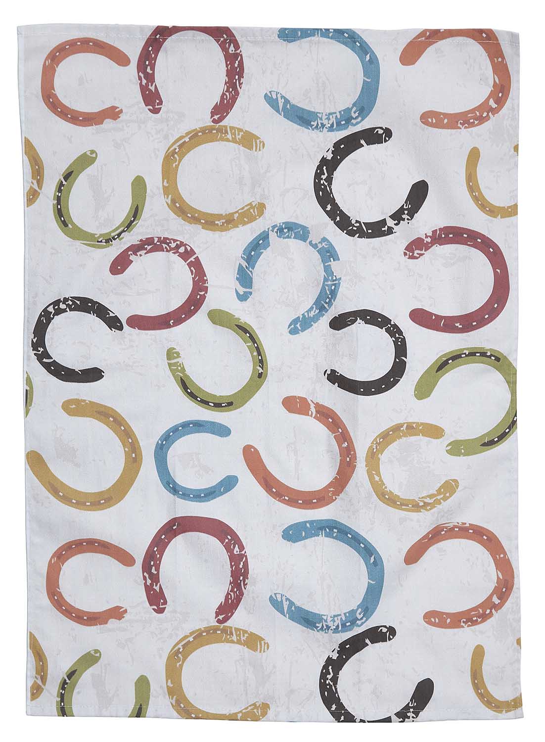 Colorful Horseshoes Kitchen Towel, 100% Cotton - Healthber