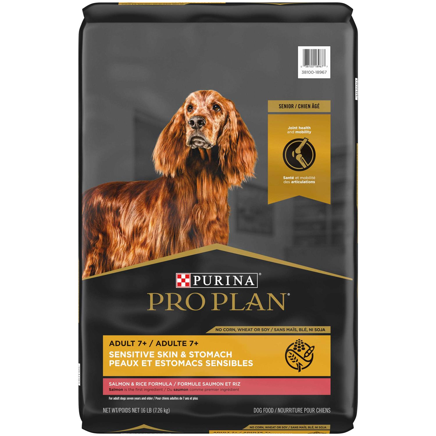 Purina Pro Plan Sensitive Skin & Stomach Salmon & Rice Formula Senior Dry Dog Food - Healthber