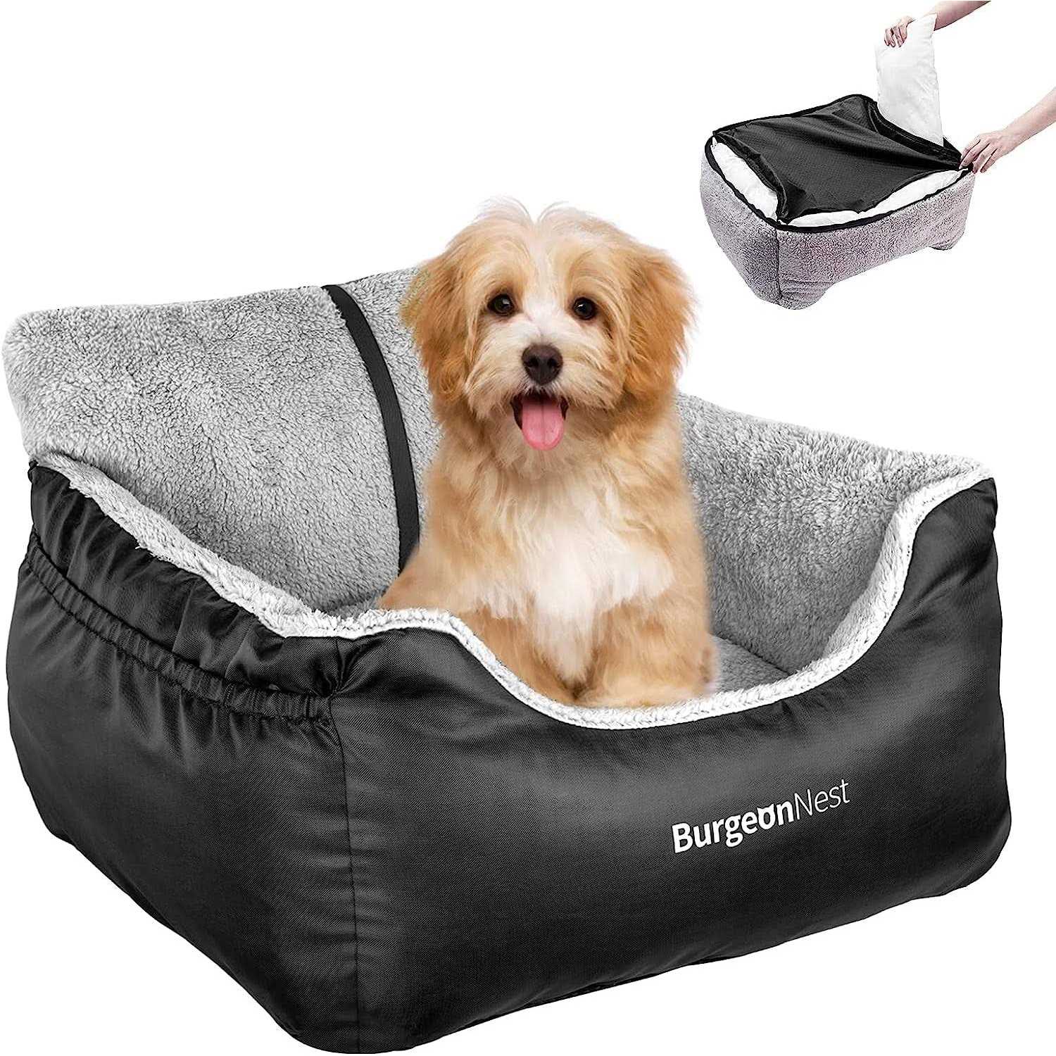 Burgeonnest Dog Car Seat for Small Dogs, Fully Detachable and Washable Dog Carseats Small Under 25 - Healthber
