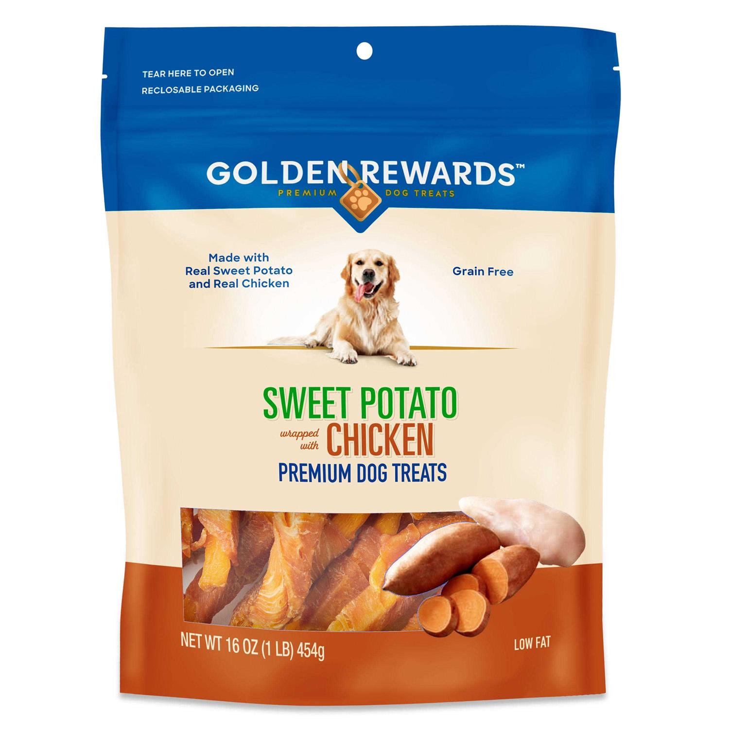 Golden Rewards Sweet Potato Wrapped with Chicken Dog Treats - Healthber