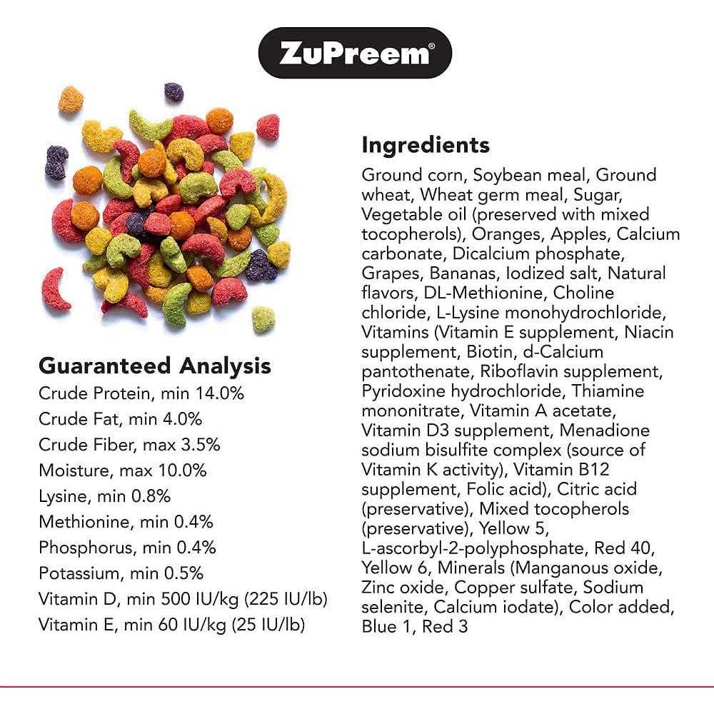 ZuPreem FruitBlend 83350 Bird Food - Healthber
