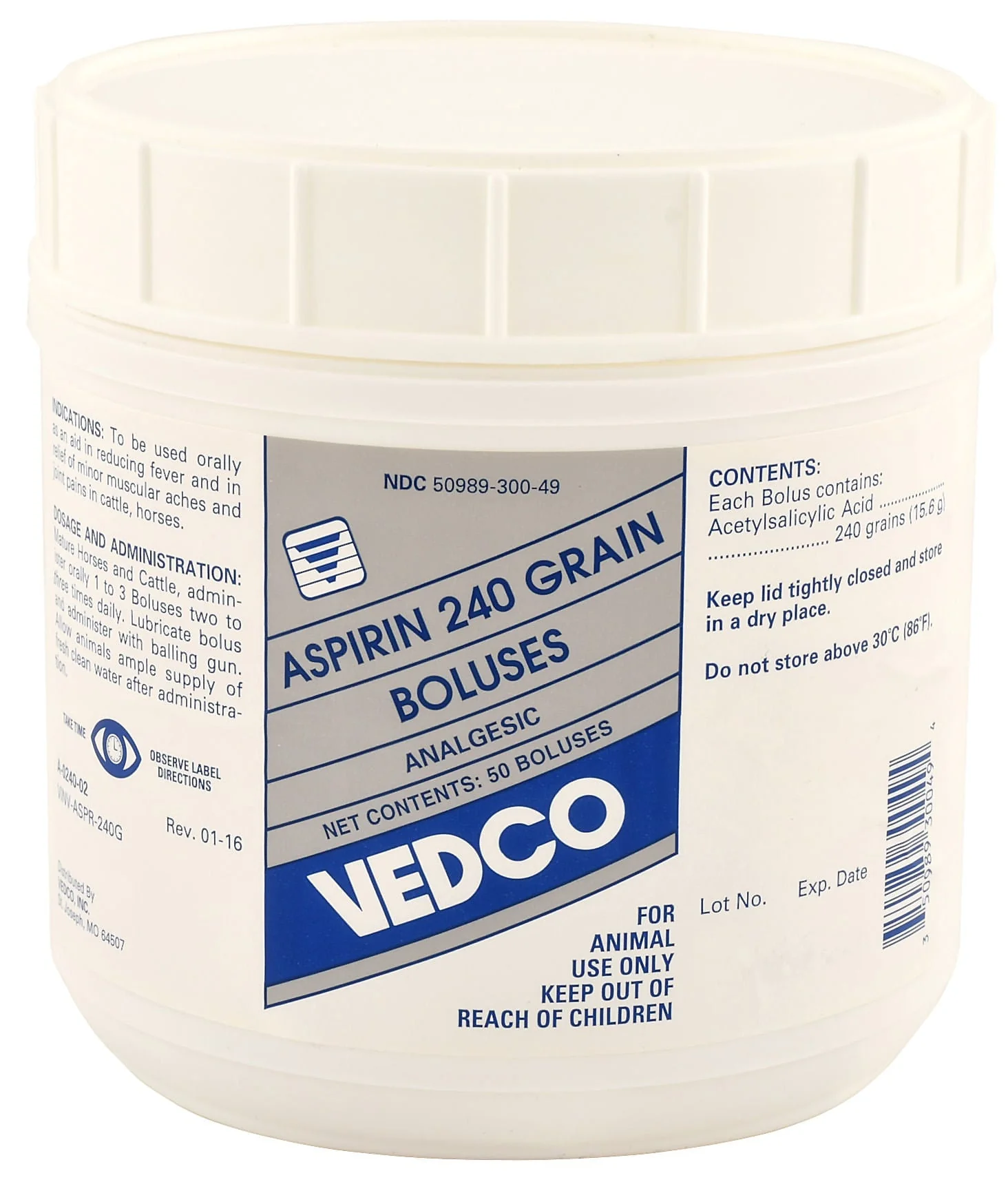 Aspirin Bolus 240 Grain, 3 lb - Healthber