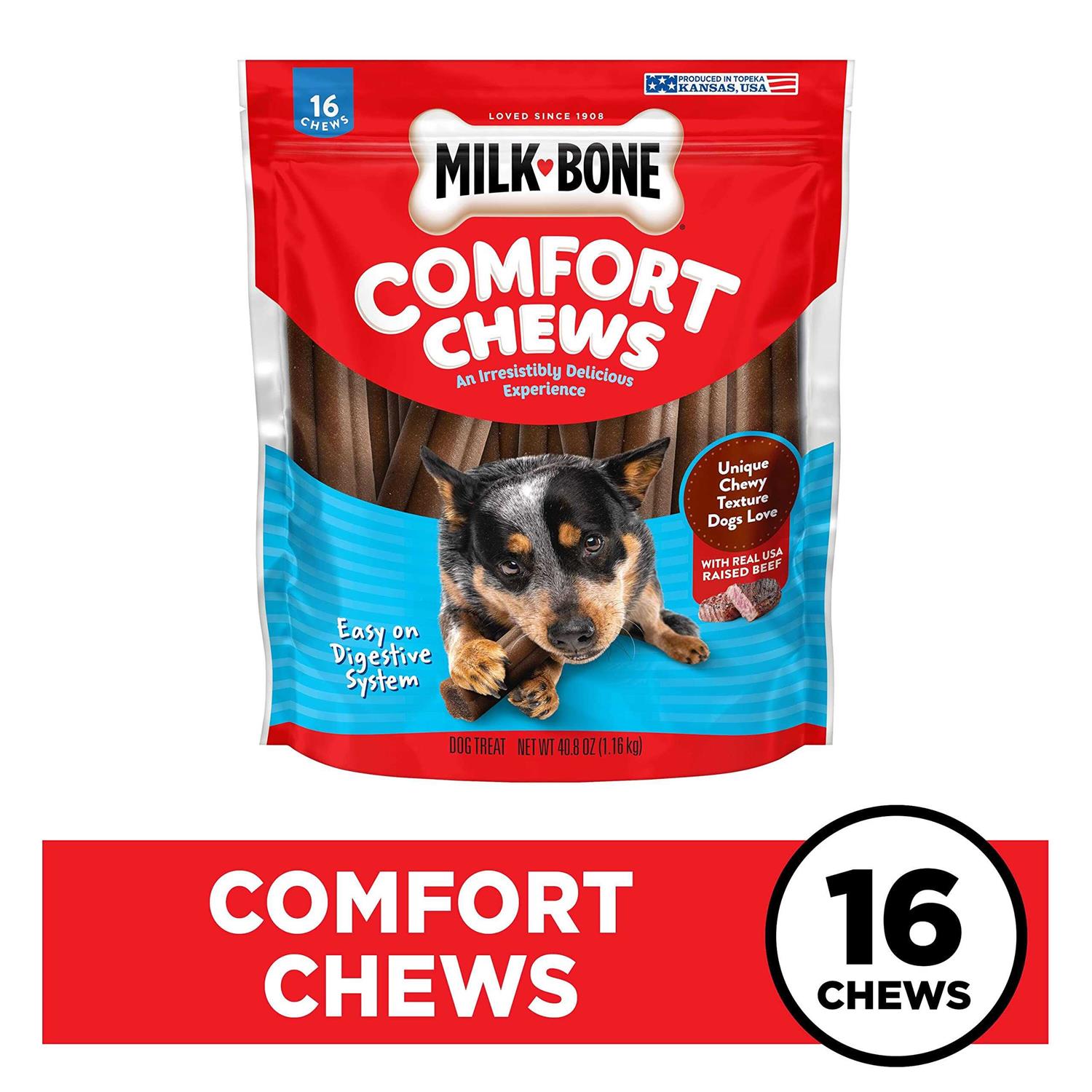 Milk-Bone Comfort Chews Beef Dog Treat - Healthber