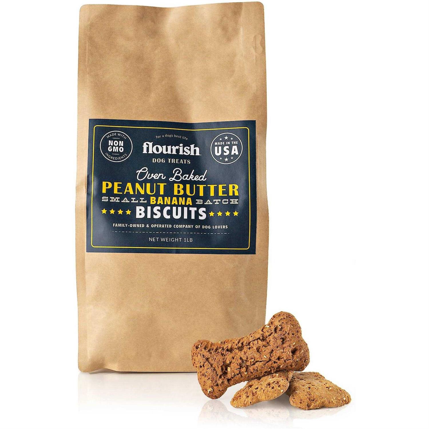 Flourish Peanut Butter Banana Biscuit Dog Treats - Healthber