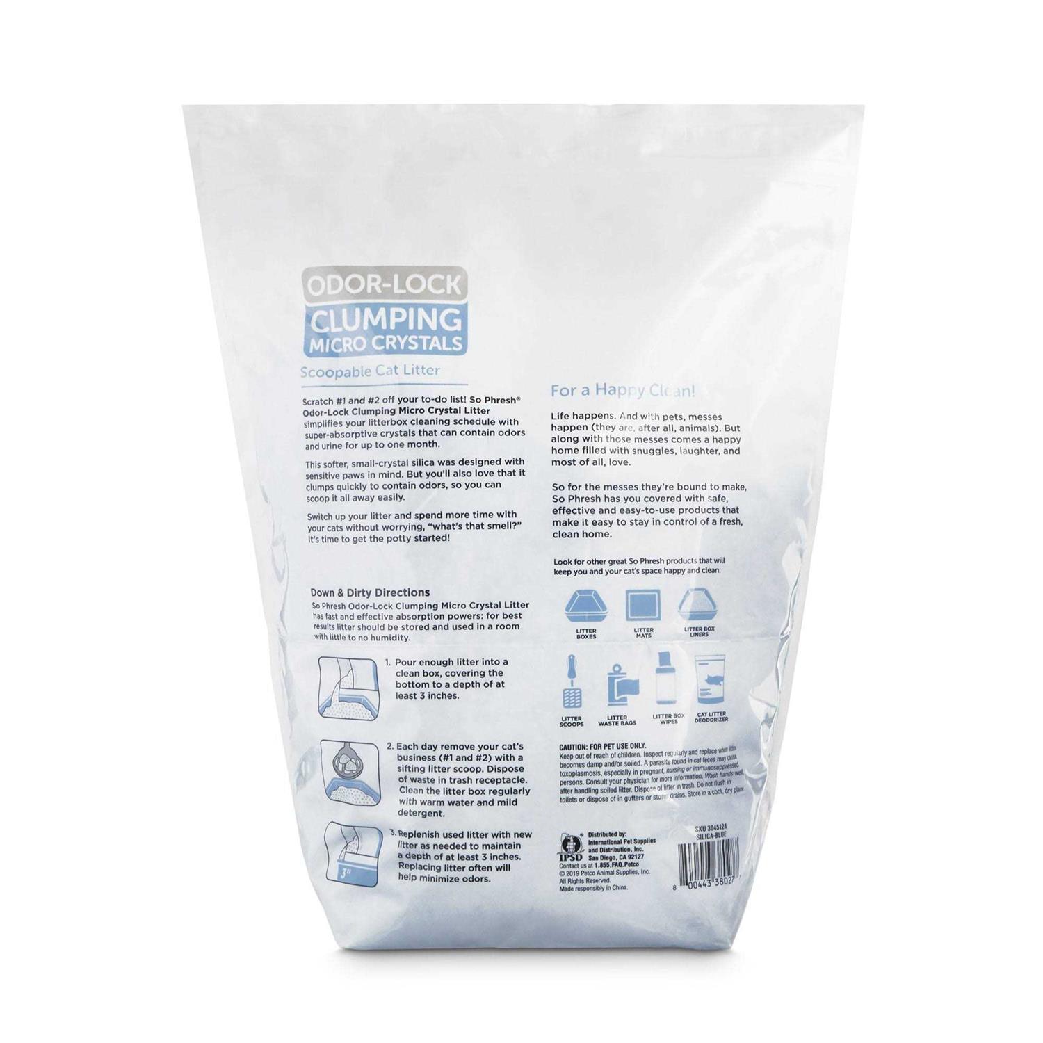 So Phresh Scoopable Odor-Lock Clumping Micro Crystal Cat Litter Silica - Healthber