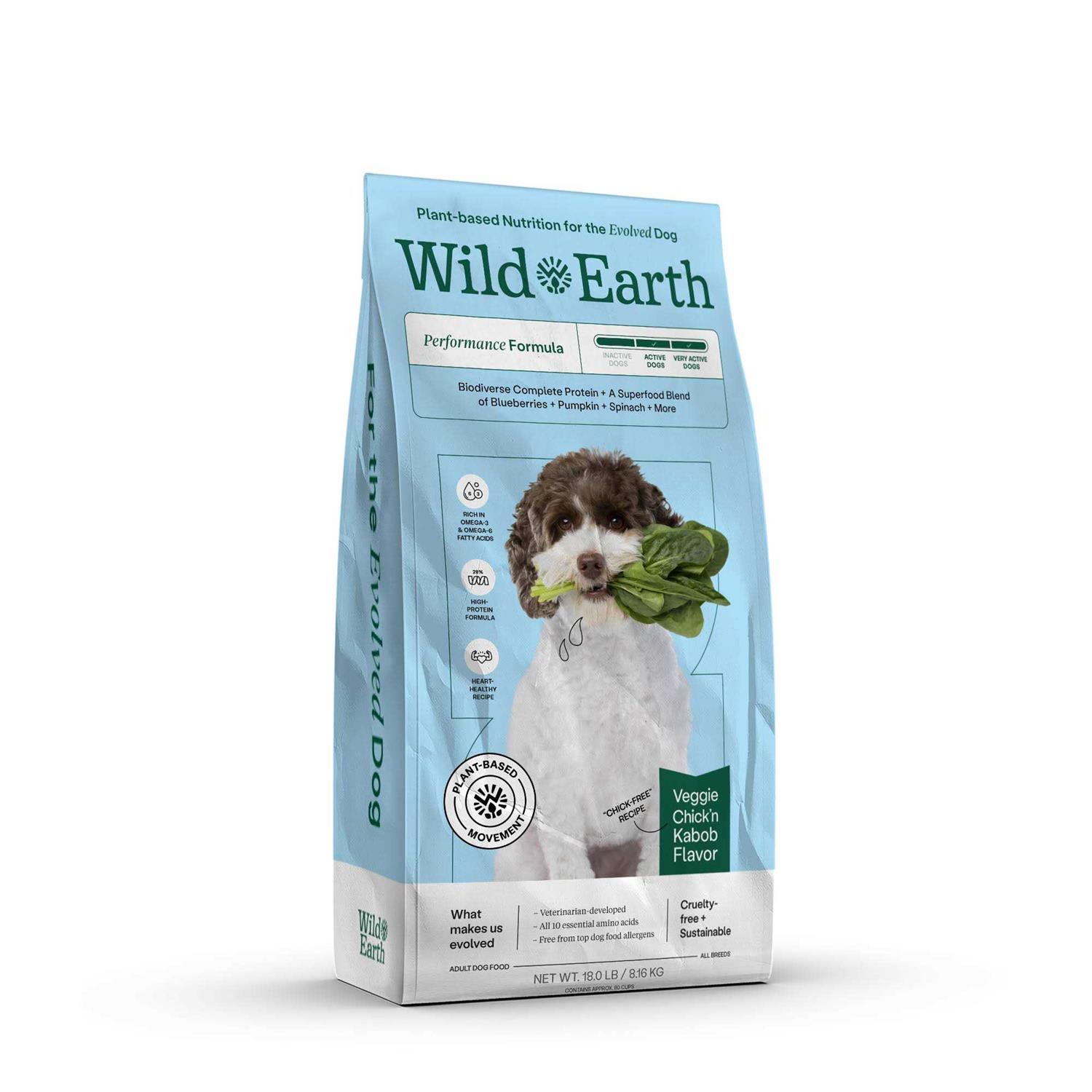 Wild Earth Veggie Chick’n Kabob Flavor Performance Formula Dry Dog Food - Healthber