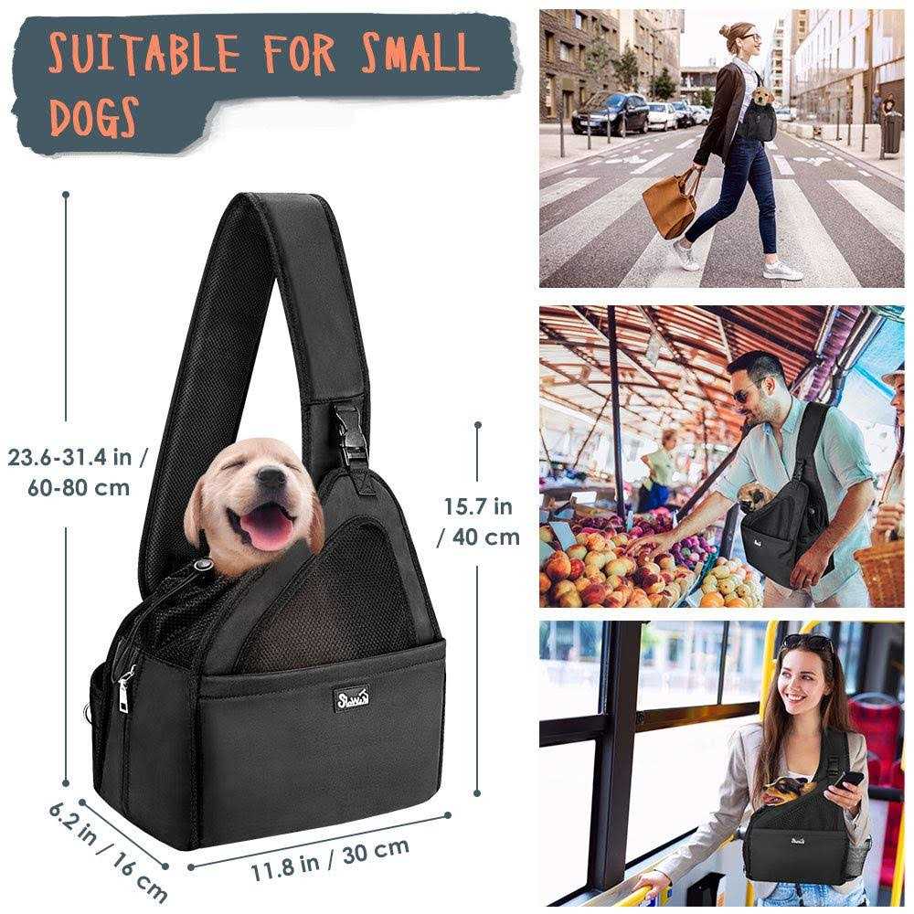 SlowTon Dog Carrier Sling Thick Padded Adjustable Shoulder Strap Dog Carriers for Small Dogs - Healthber